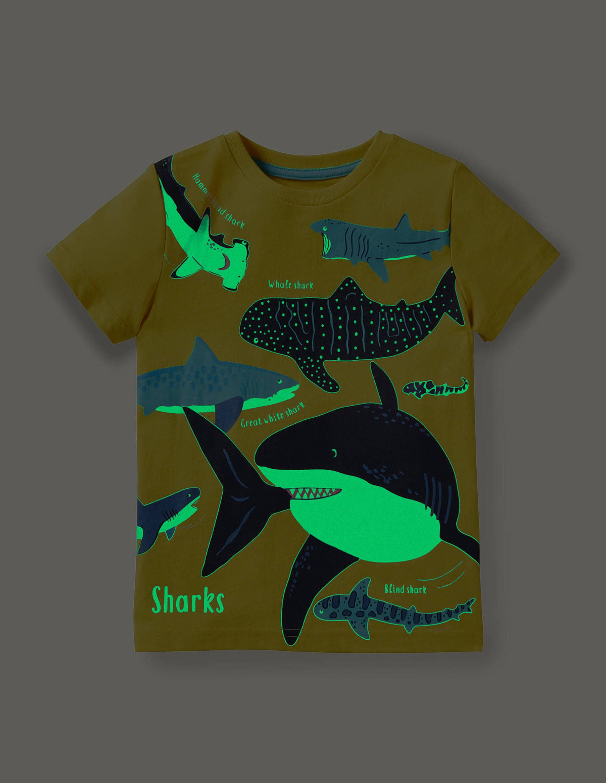 Yellow Shark Glow-in-the-Dark Sea T-Shirt-Sweetcorn Yellow Sharks - Image 4