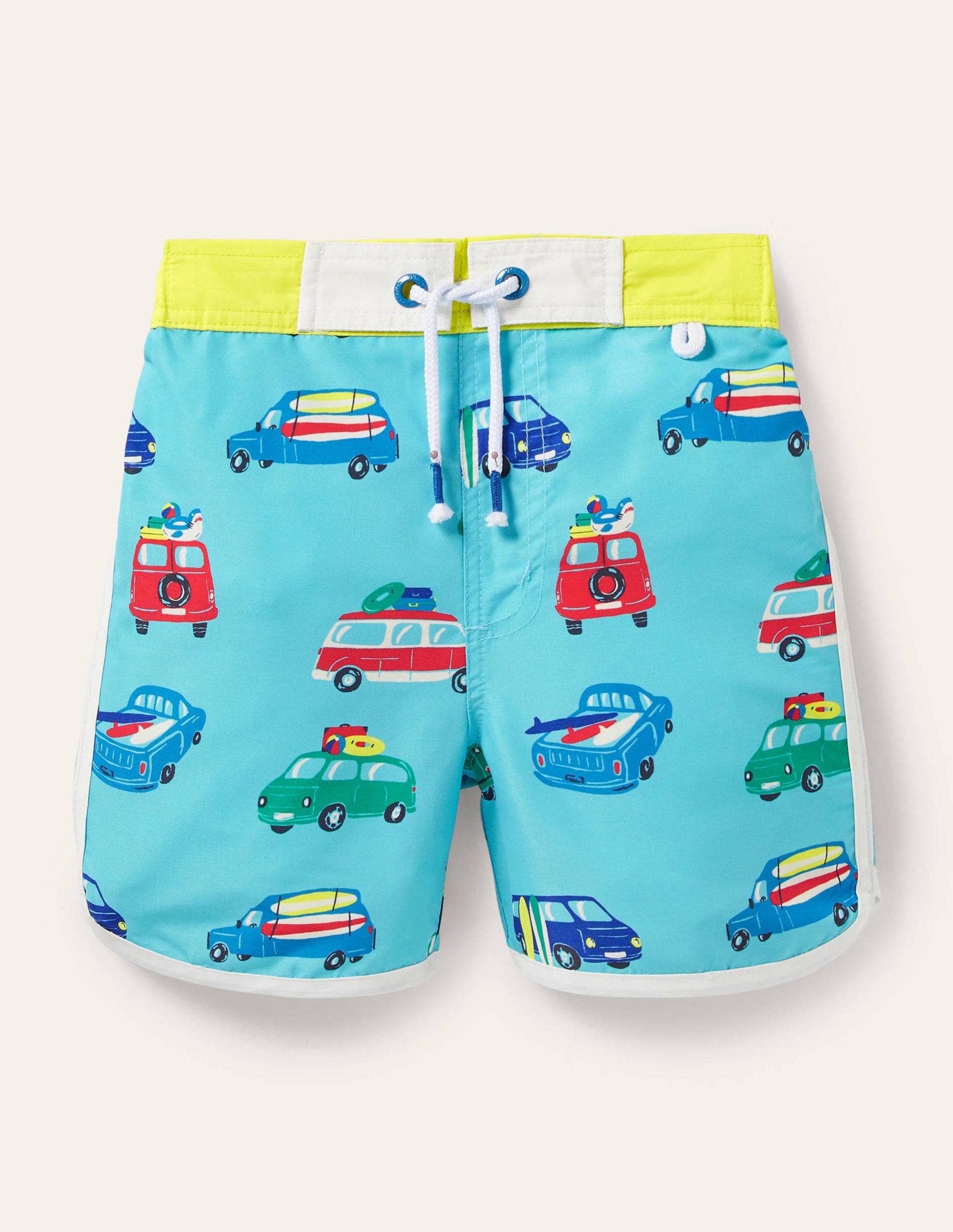 Surf Shorts-Aqua Blue Surf Vans-1
