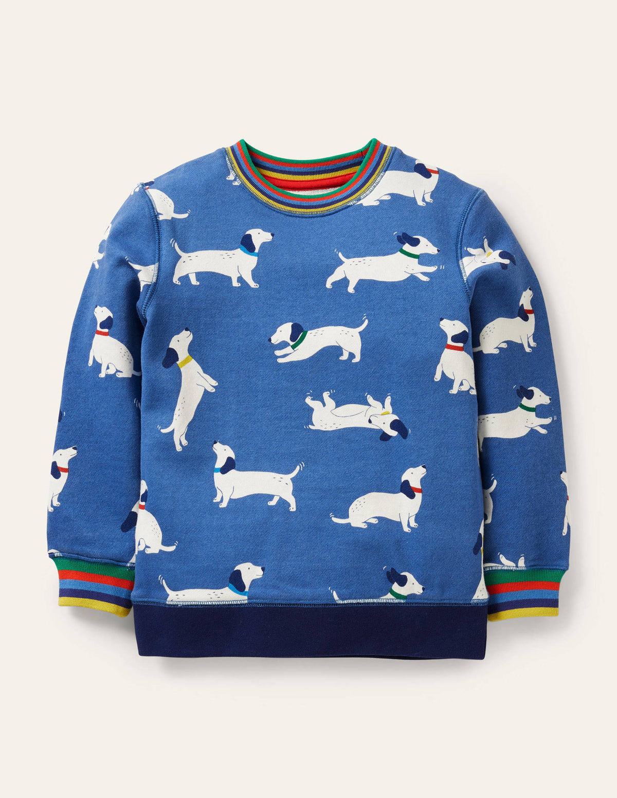 Appliqué Scene Sweatshirt-Venice Blue Sausage Dogs-1