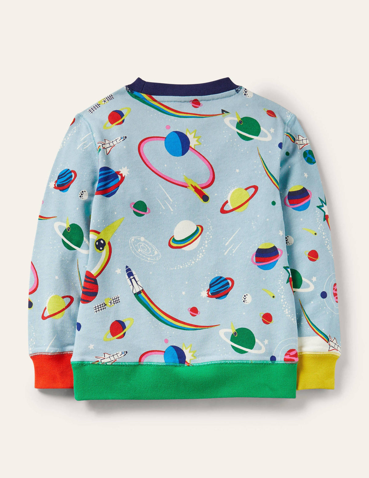 Appliqué Scene Sweatshirt-Mineral Blue Rainbow Space - Image 2