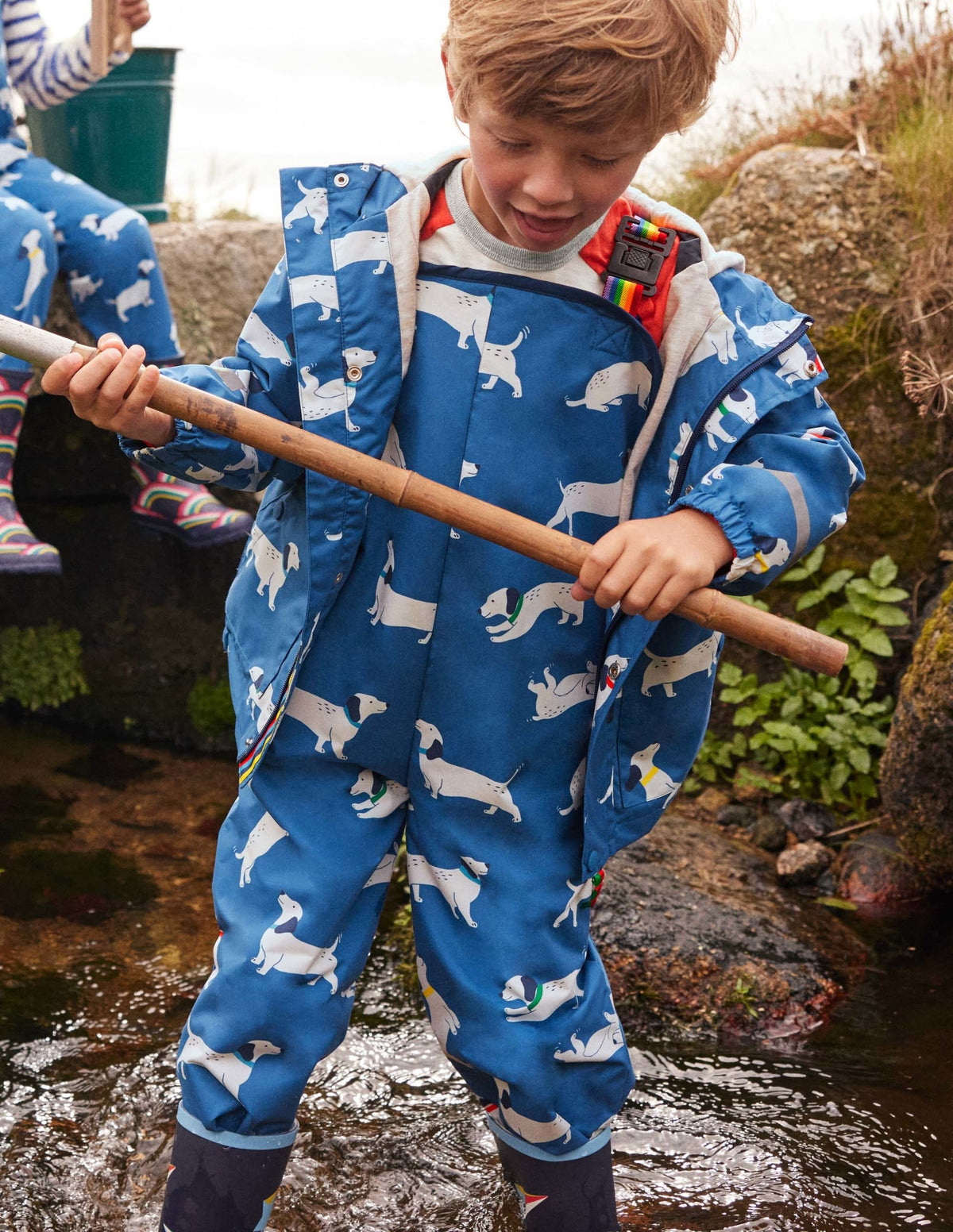 Waterproof Rain Pants-Venice Blue Sausage Dogs-4