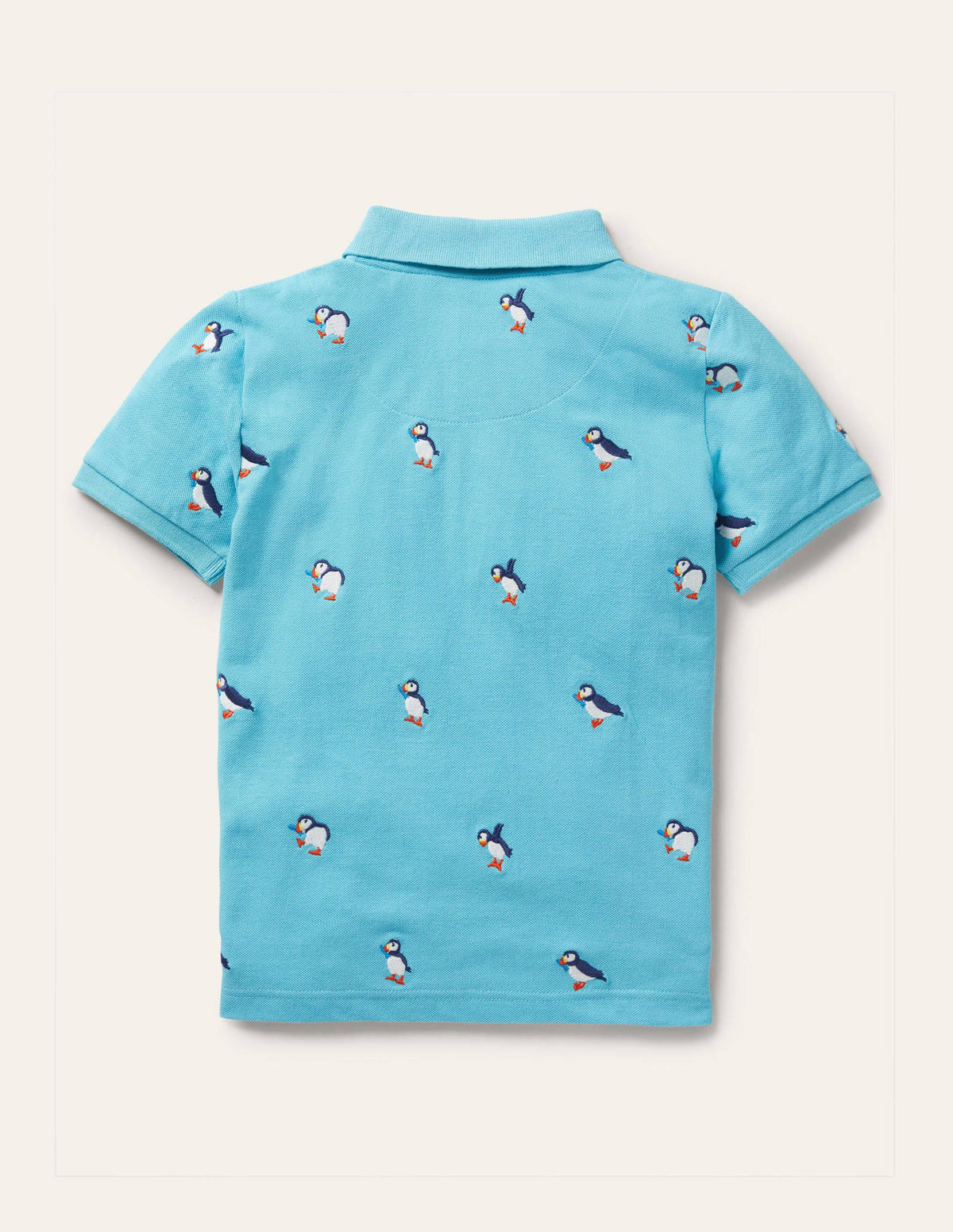 Piqué Polo Shirt-Aqua Blue Puffins - Image 2