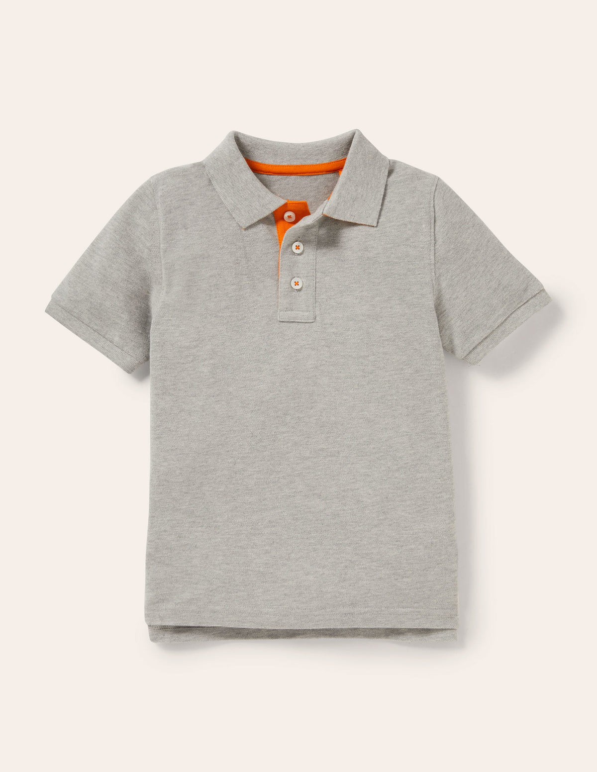 Piqué Polo Shirt-Grey Marl - Image 1
