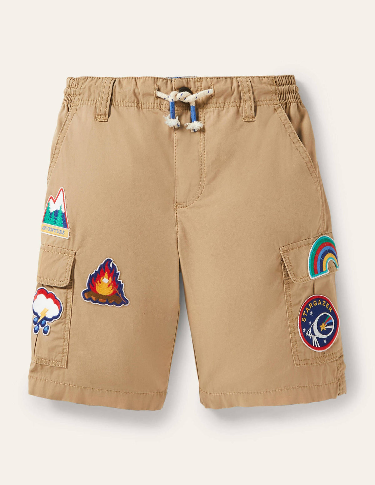 Cargo Badge Shorts-Cappuccino Brown Badges-1