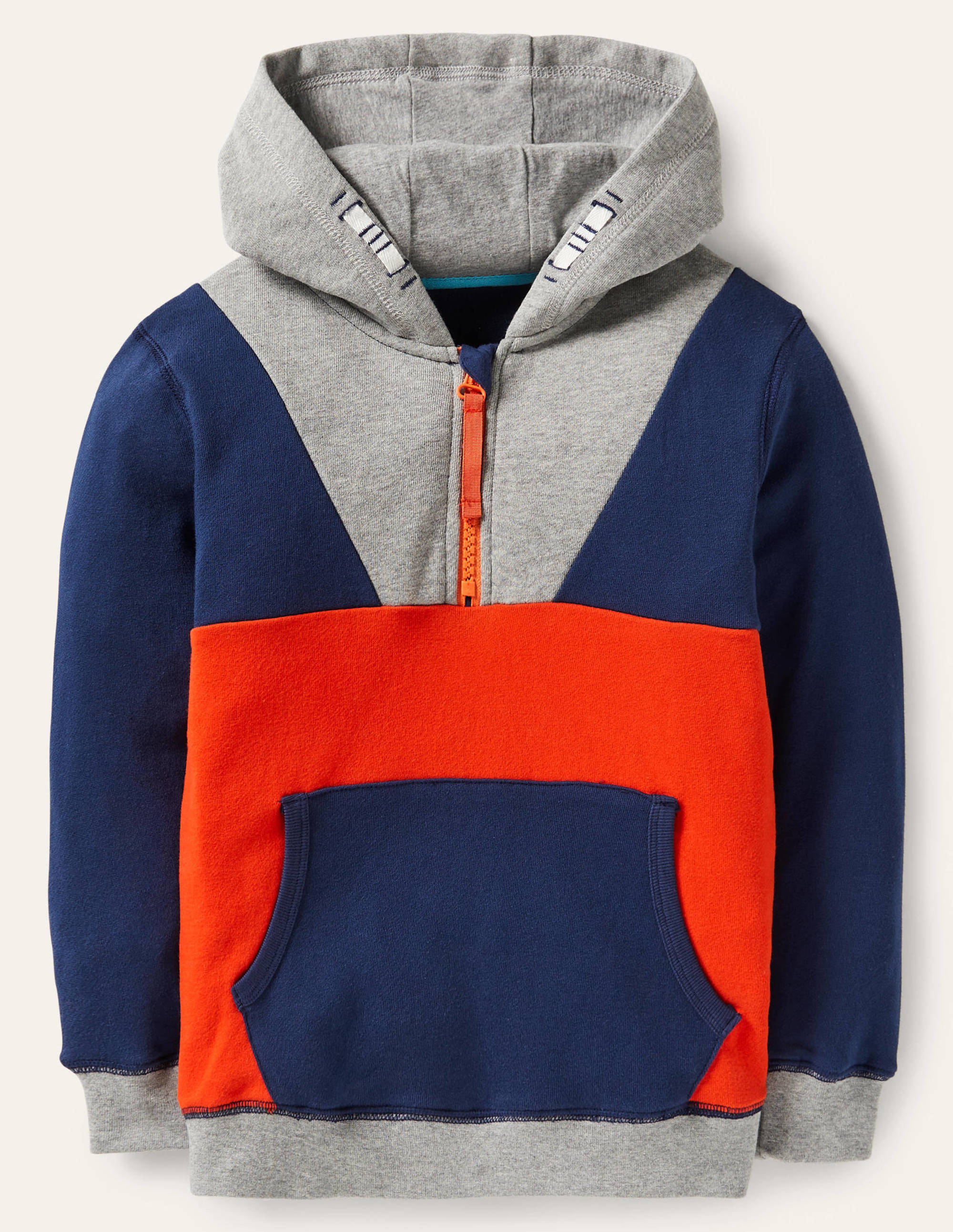 Colorblock Half-zip Hoodie-Starboard Blue - Image 1