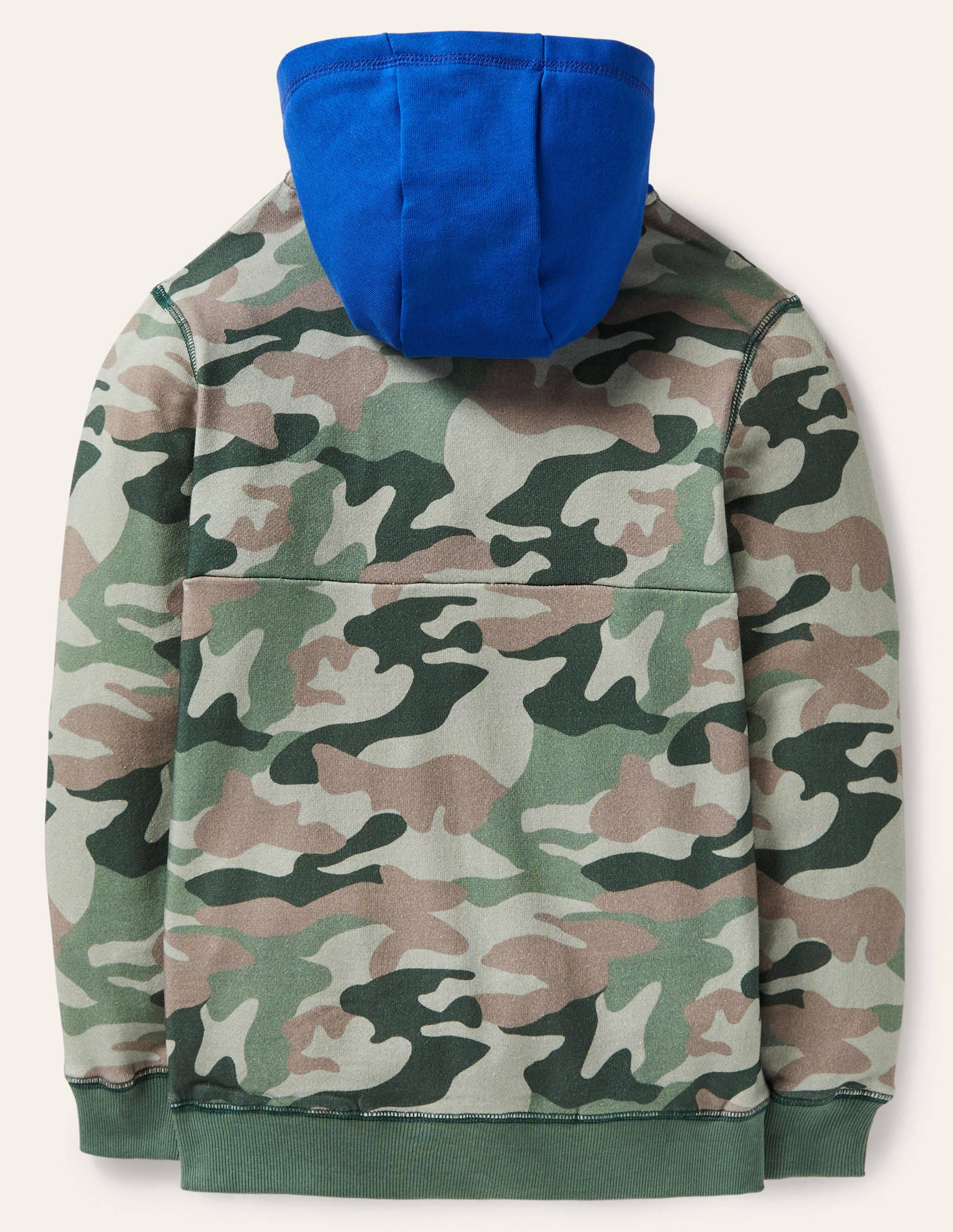 Colorblock Half-zip Hoodie-Green Camouflage - Image 2