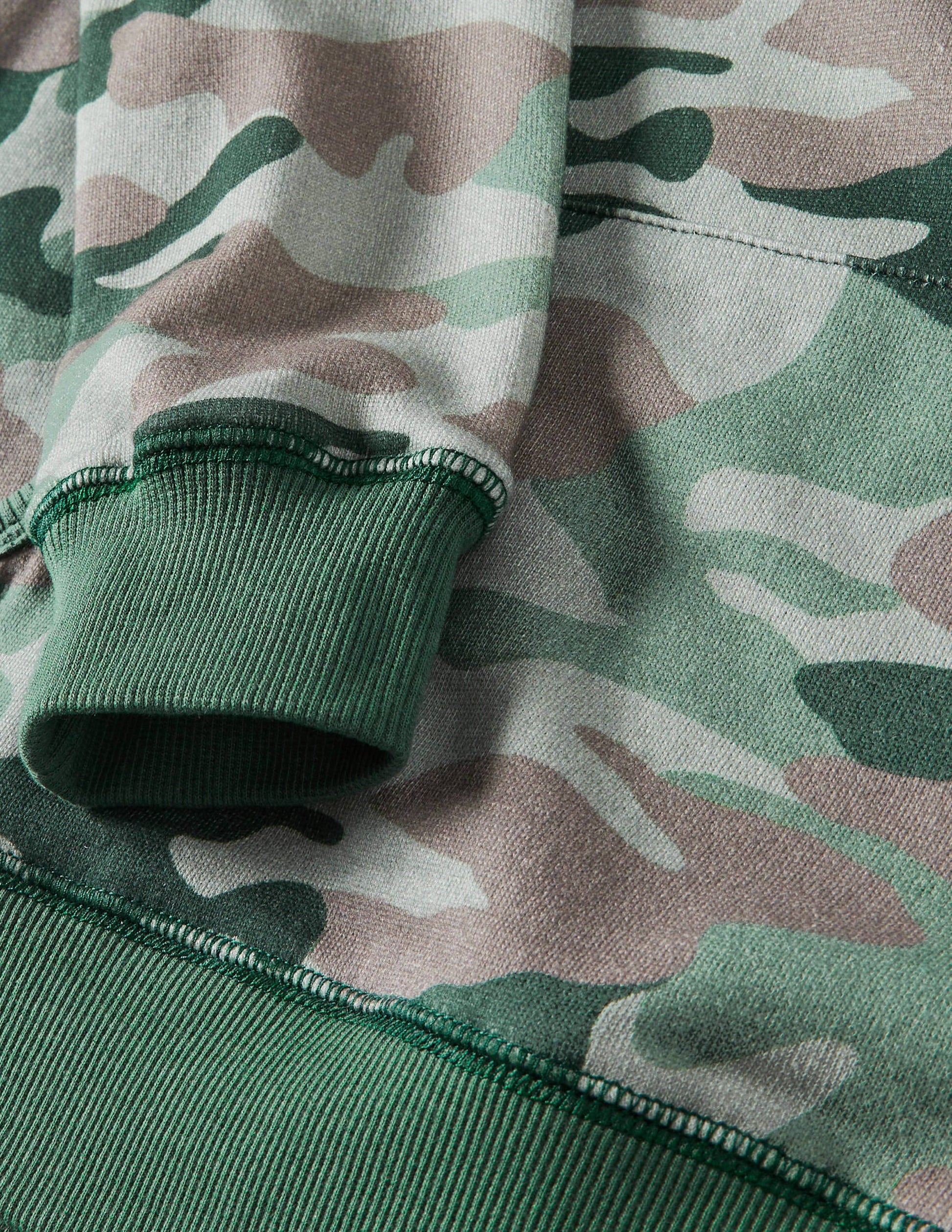 Colorblock Half-zip Hoodie-Green Camouflage-3