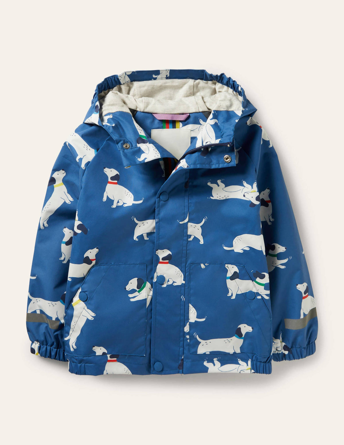 Waterproof Rain Jacket-Venice Blue Sausage Dogs - Image 1