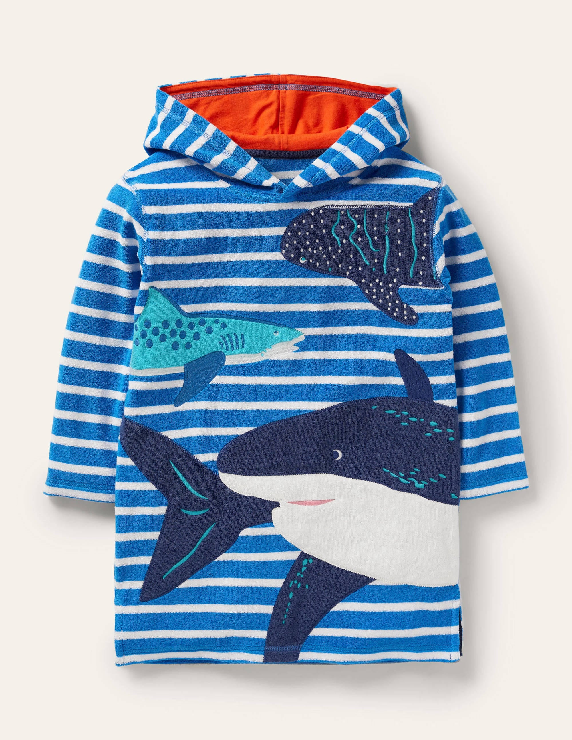 Towelling Throw-on-Bold Blue Sharks - Image 1
