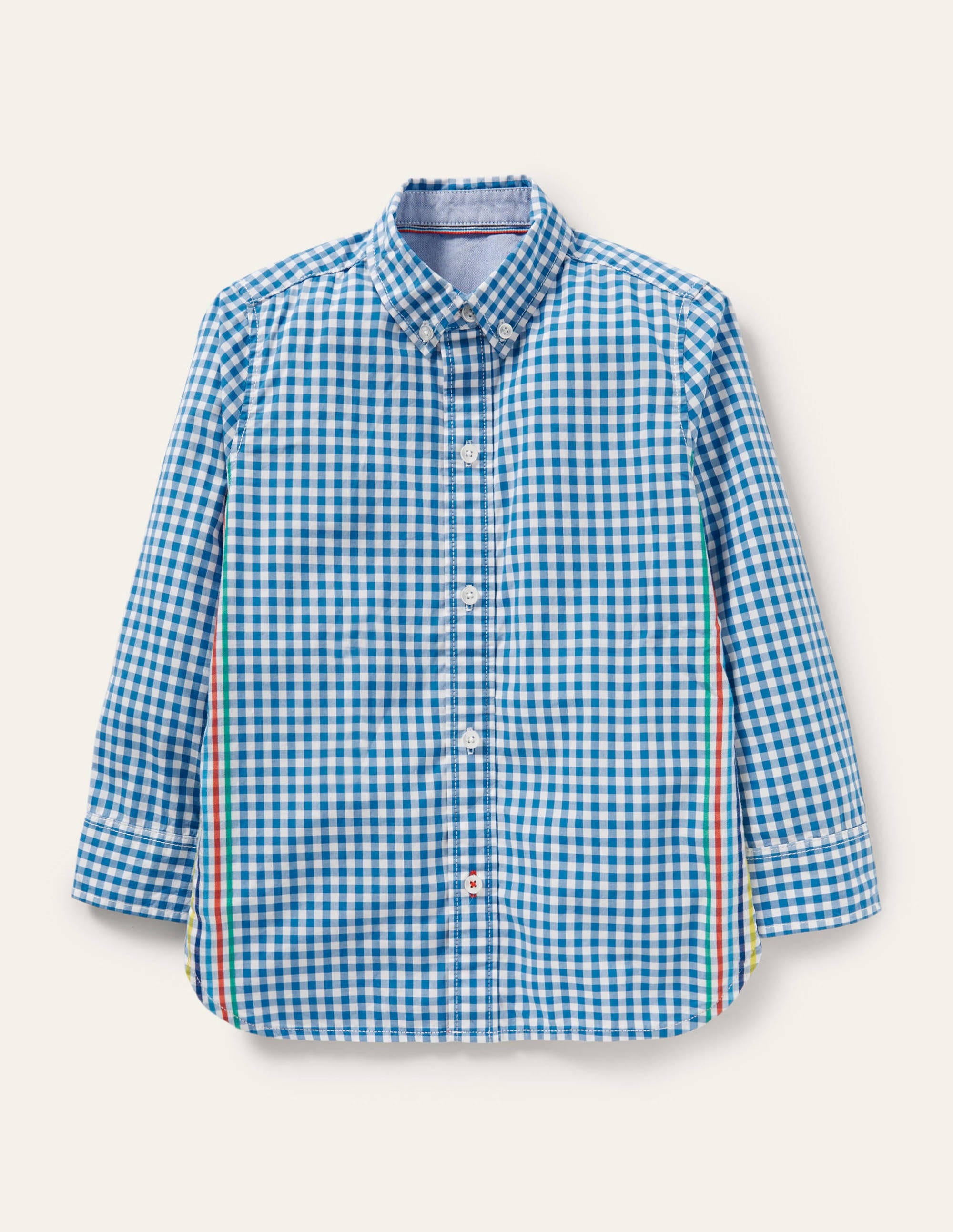 Casual Laundered Shirt-Blue Gingham - Image 1