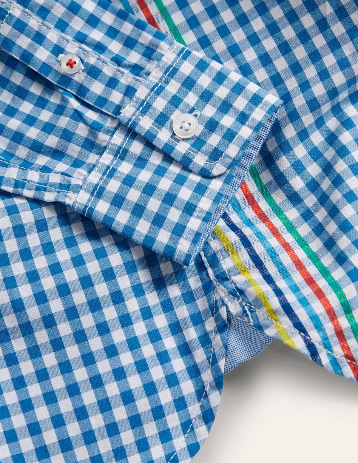 Casual Laundered Shirt-Blue Gingham-3