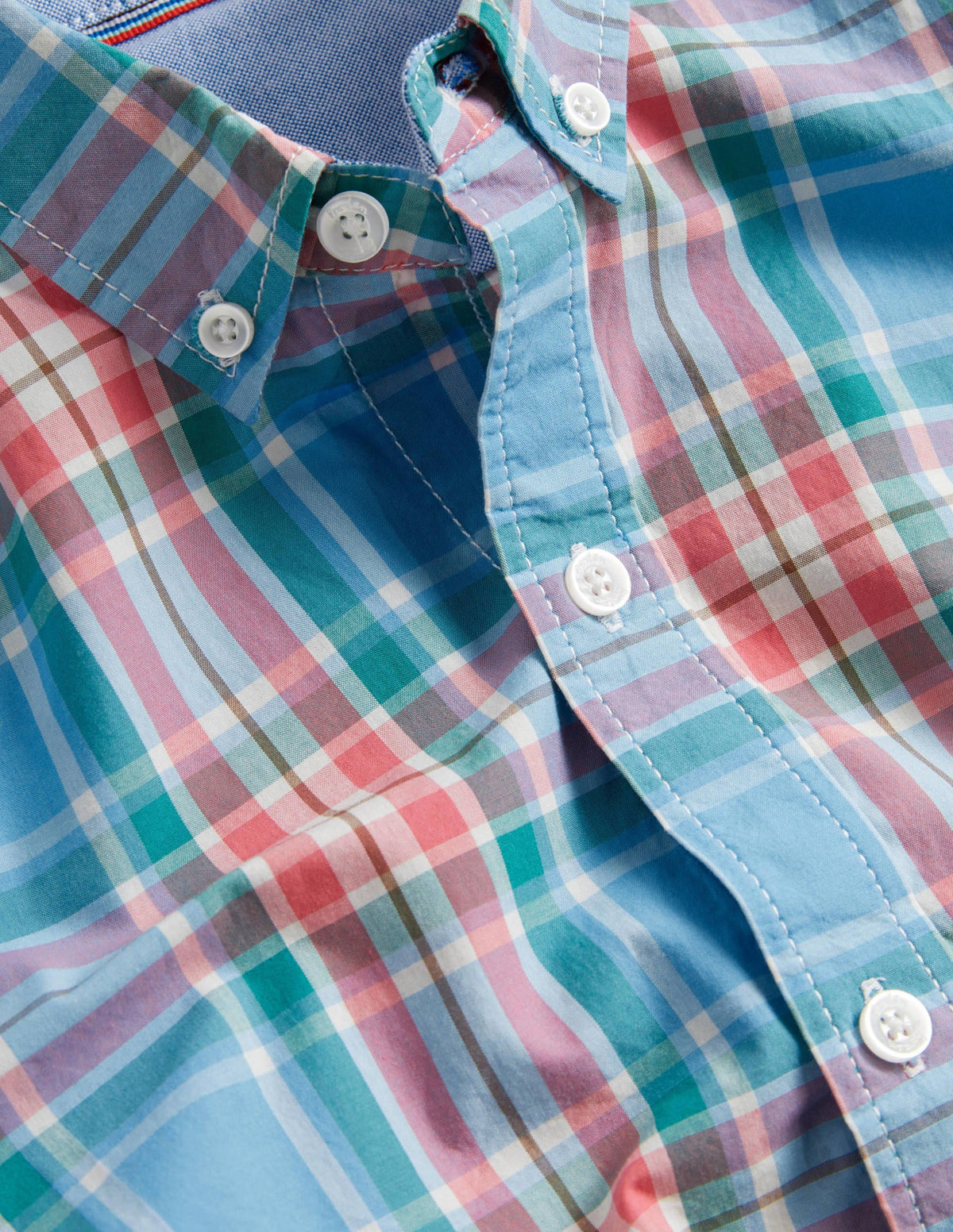 Casual Laundered Shirt-Bright Bluebell/Sardinia Check - Image 3