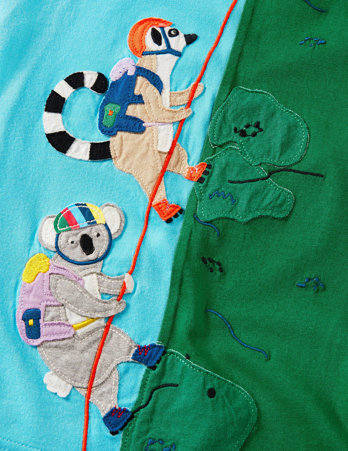 Animal Adventure T-shirt-Aqua Blue Lemurs - Image 3