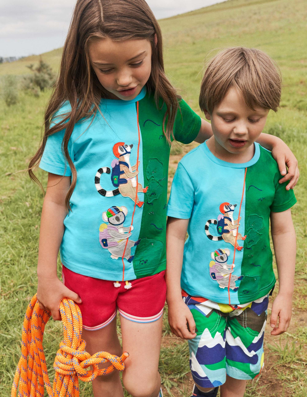 Animal Adventure T-shirt-Aqua Blue Lemurs - Image 4