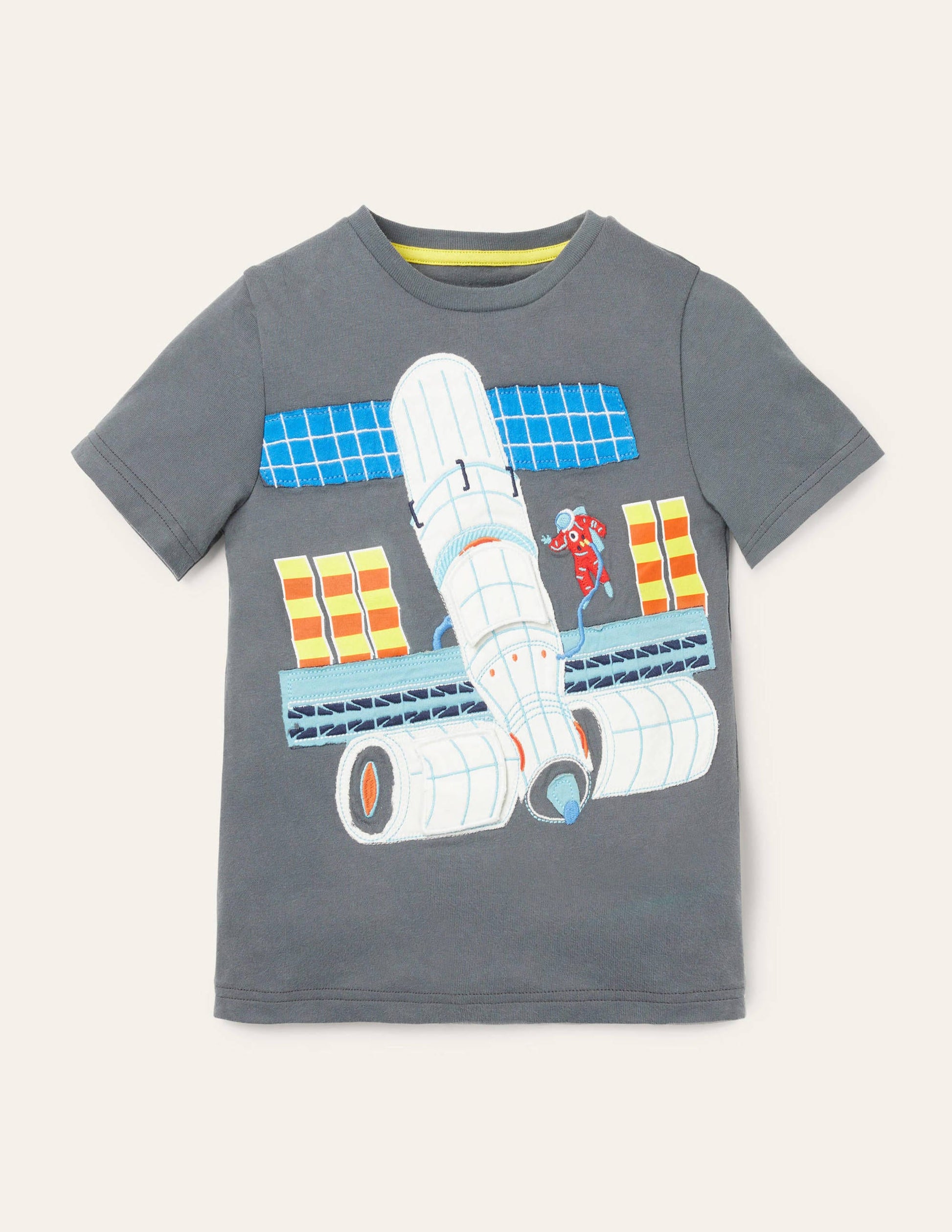 Lift-the-flap Space T-shirt-Smoke Grey Space Station-1