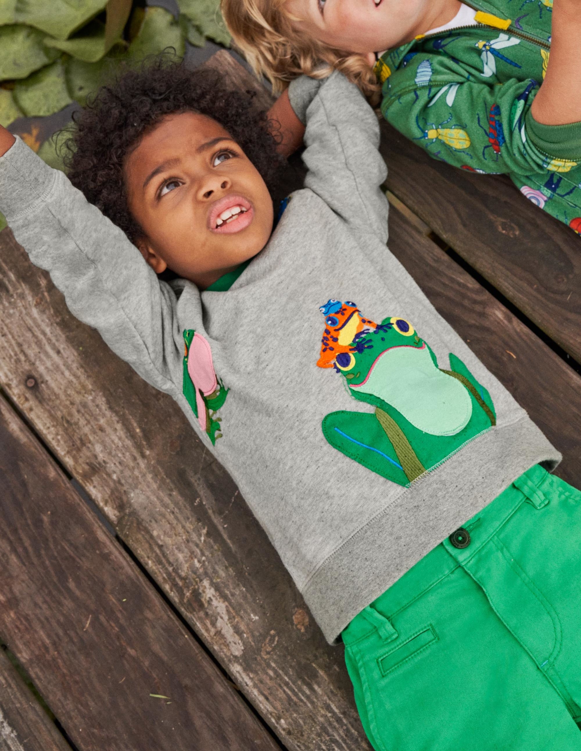Front & Back Sweatshirt-Grey Marl Frog - Image 7