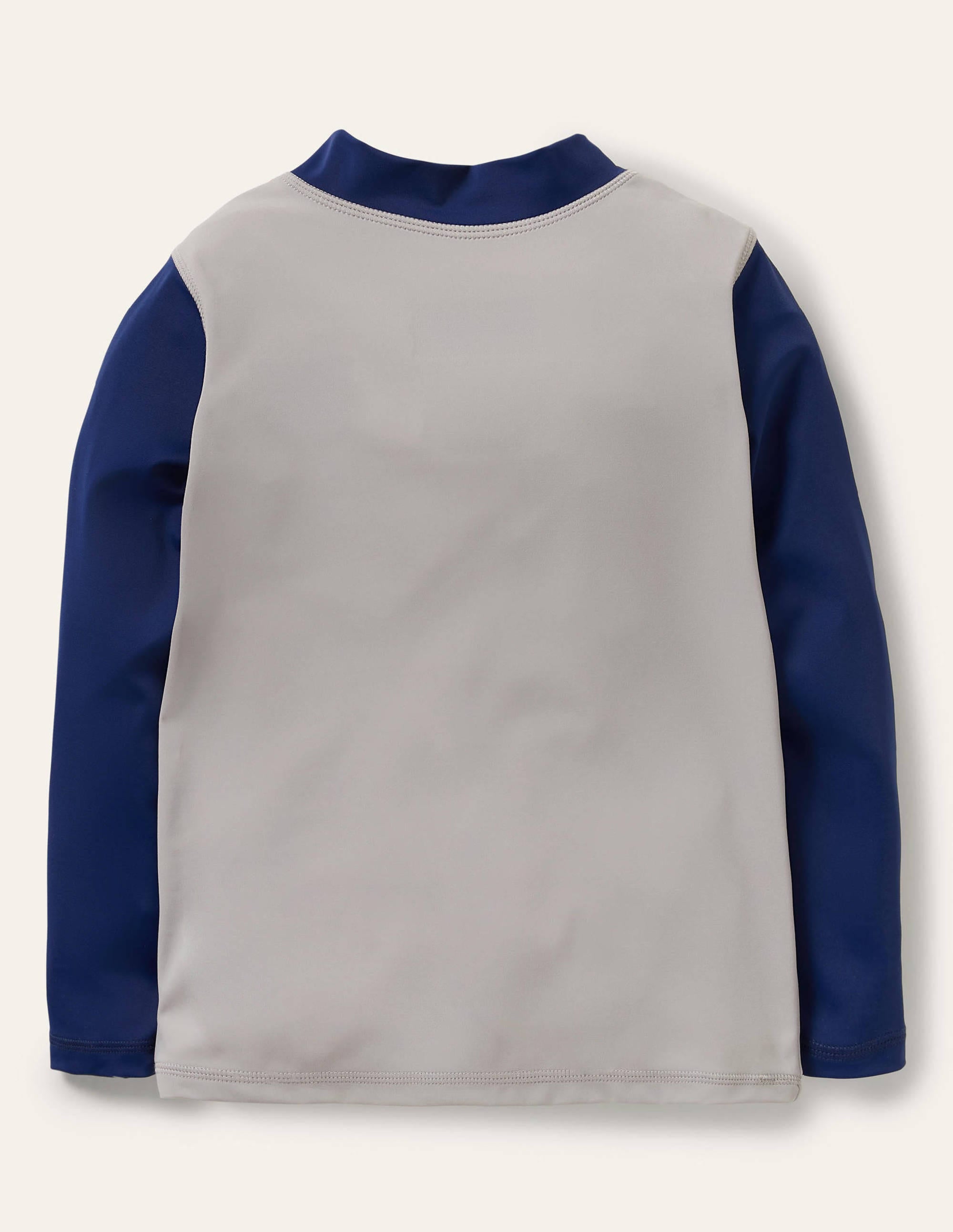 Navy Shark Half-zip Rash Vest-Stone Grey Shark - Image 2