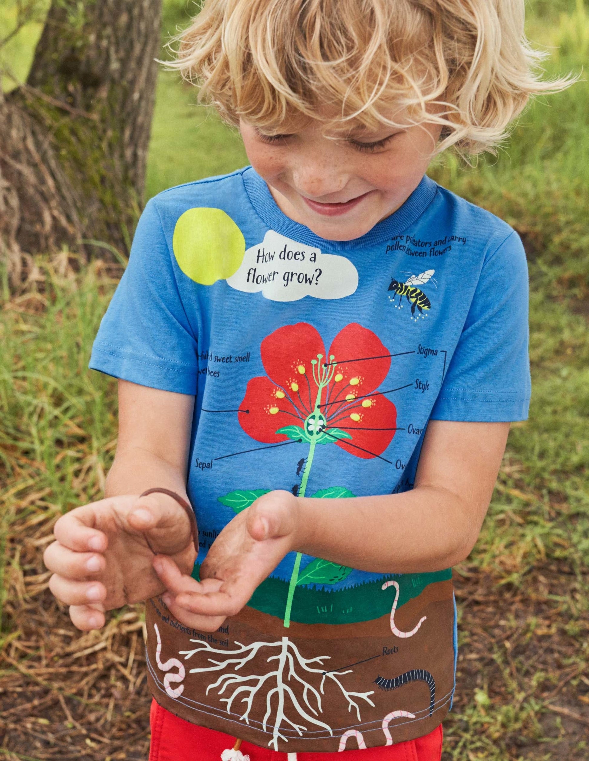 Blue Flower Educational T-shirt-Bright Bluebell Blue Flower-4