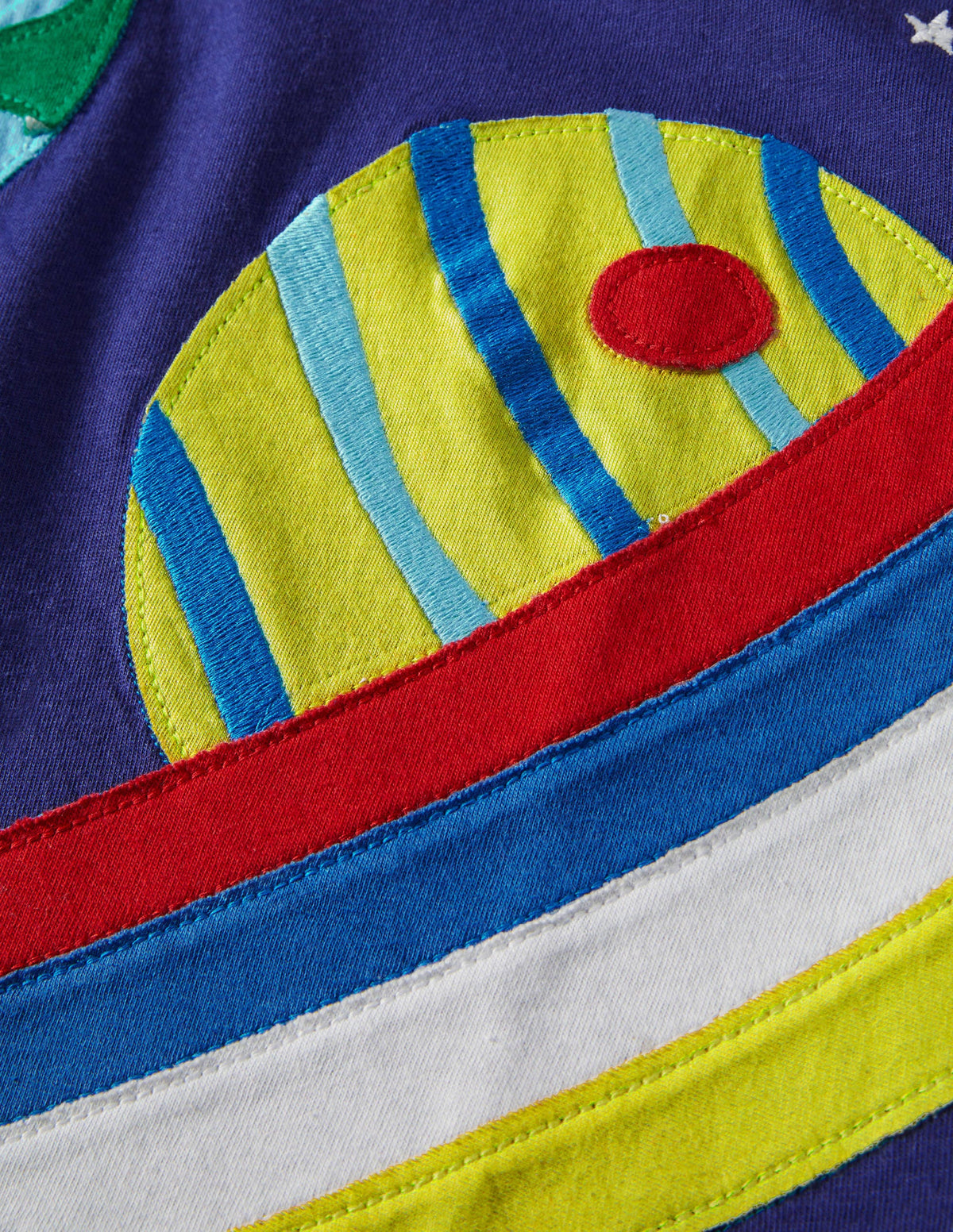 Zip Appliqué T-shirt-Starboard Blue Space - Image 3