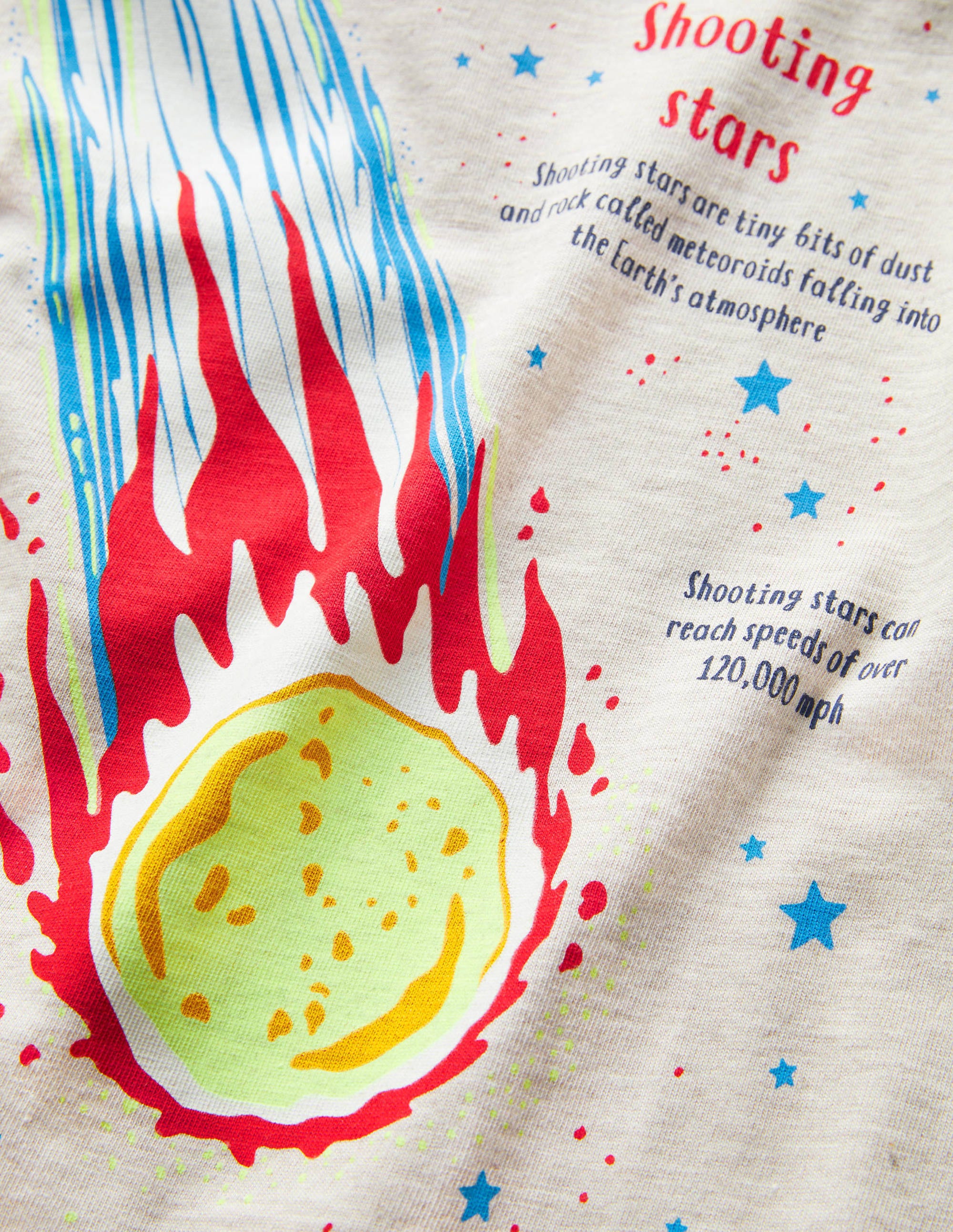 Glowing Educational T-shirt-Ivory Shooting Stars - Image 3