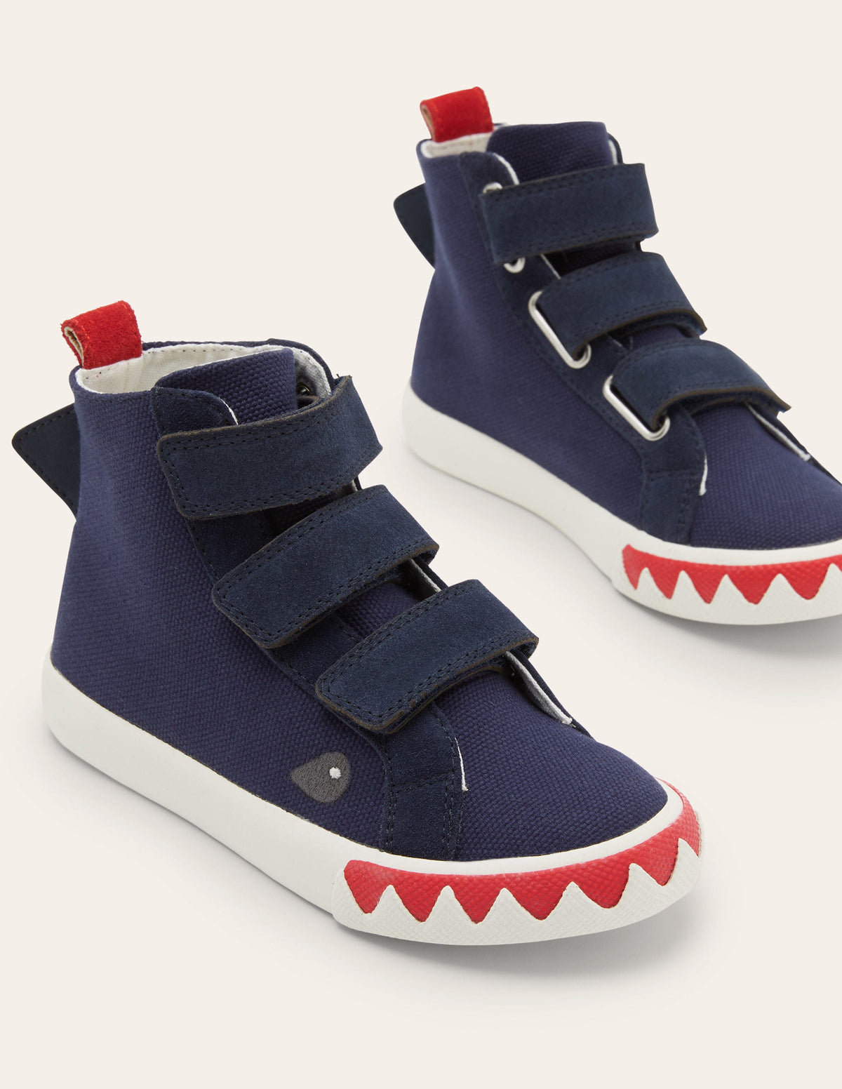 Navy Shark High Top Sneakers-College Navy-1