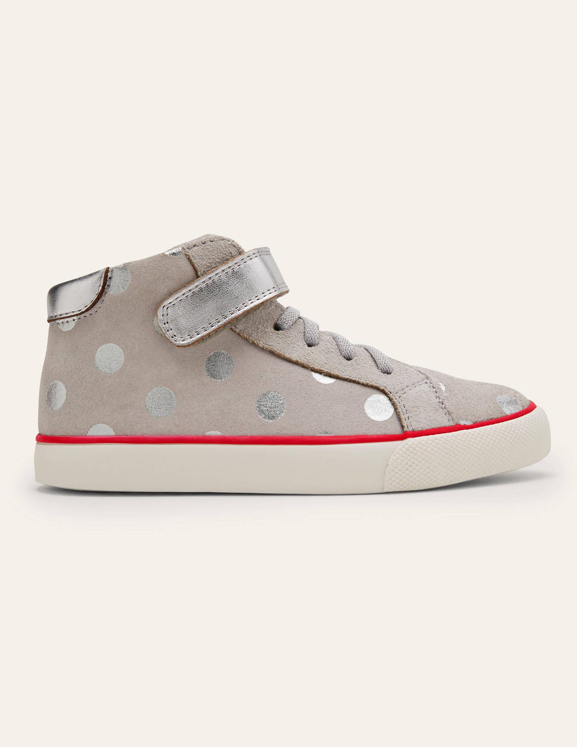Elasticated Lace High Tops-Silver Spot-2