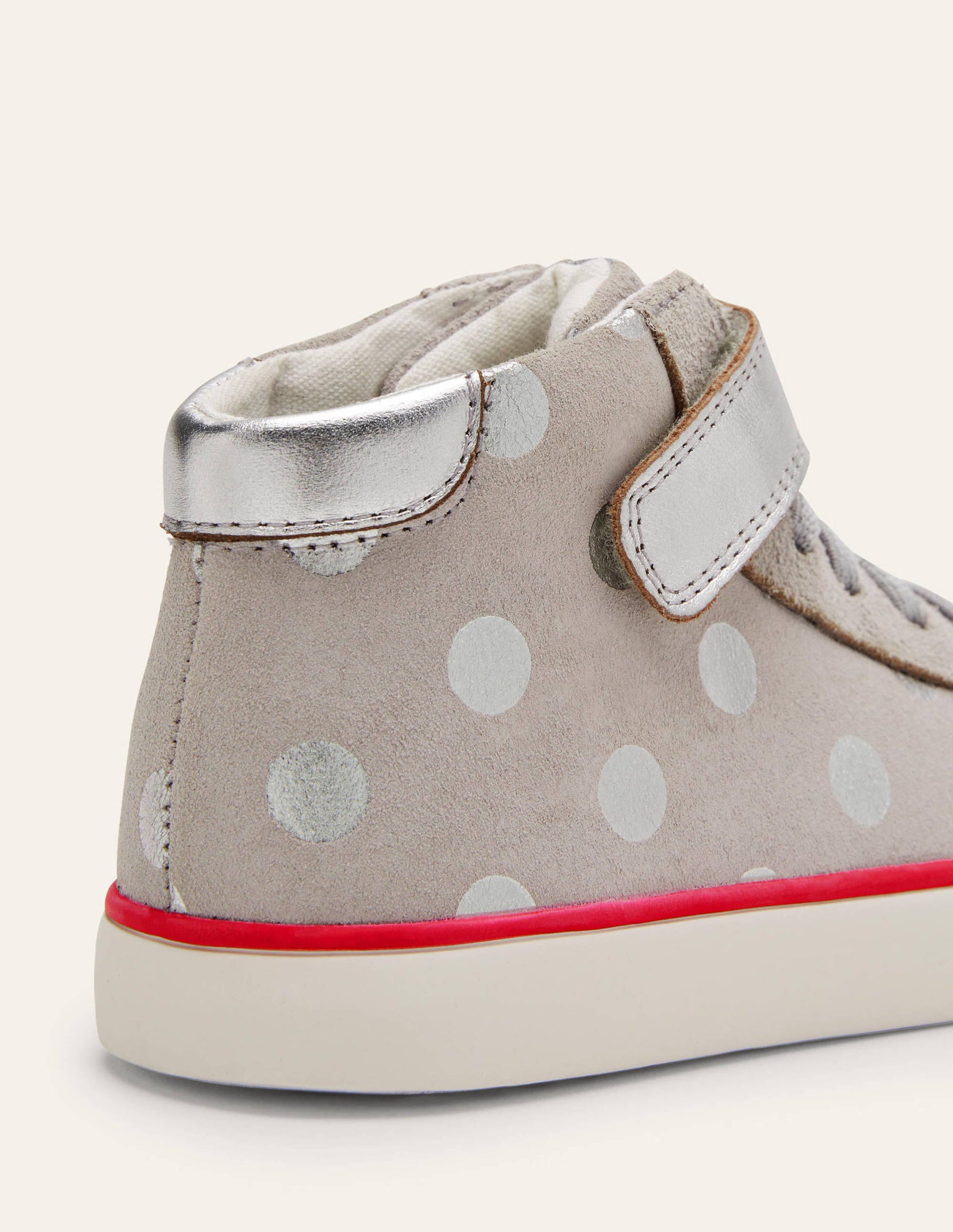 Elasticated Lace High Tops-Silver Spot-3