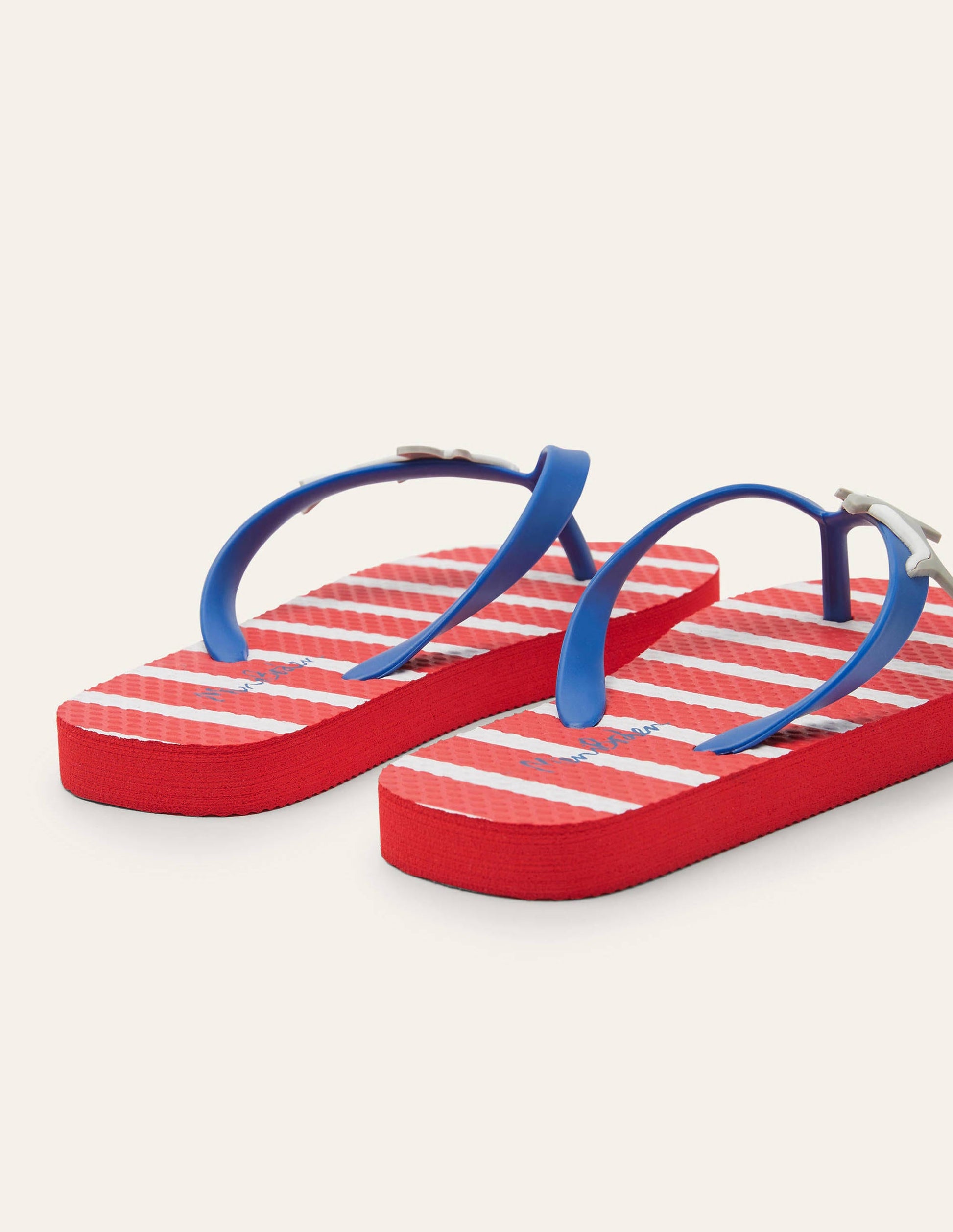 Red Shark Flip Flops-Red/Ivory Sharks-3