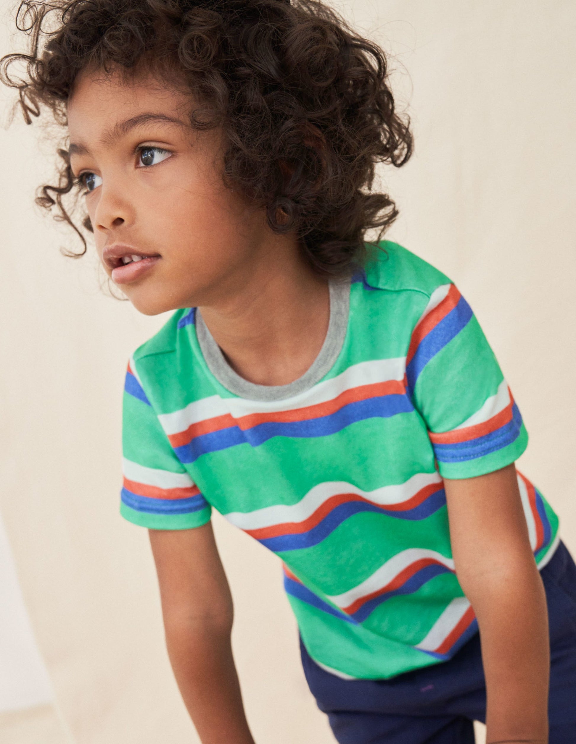 Slub Washed T-shirt-Tropical Green/Bluebell Blue-4