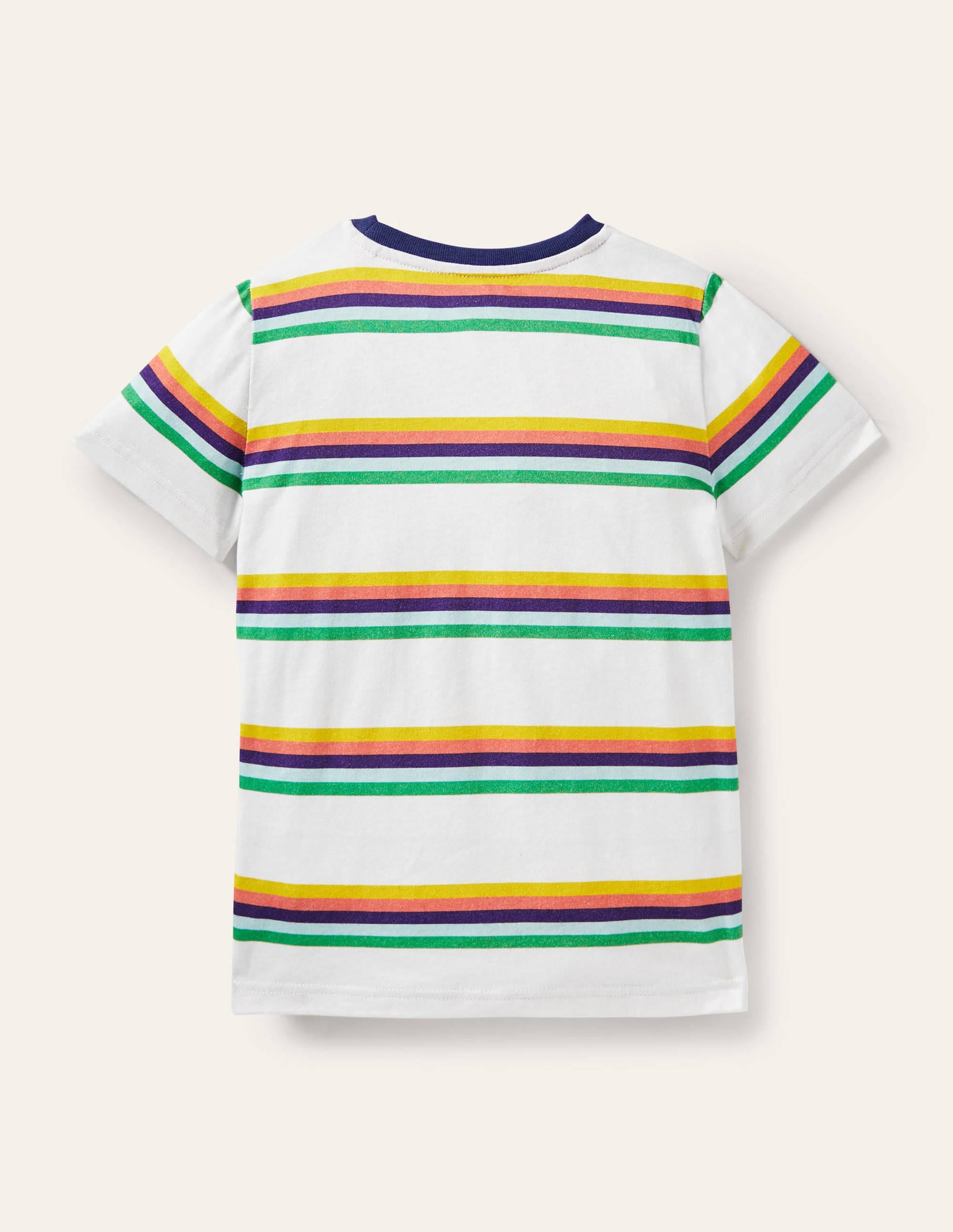 Slub Washed T-shirt-Ivory/Rainbow - Image 2