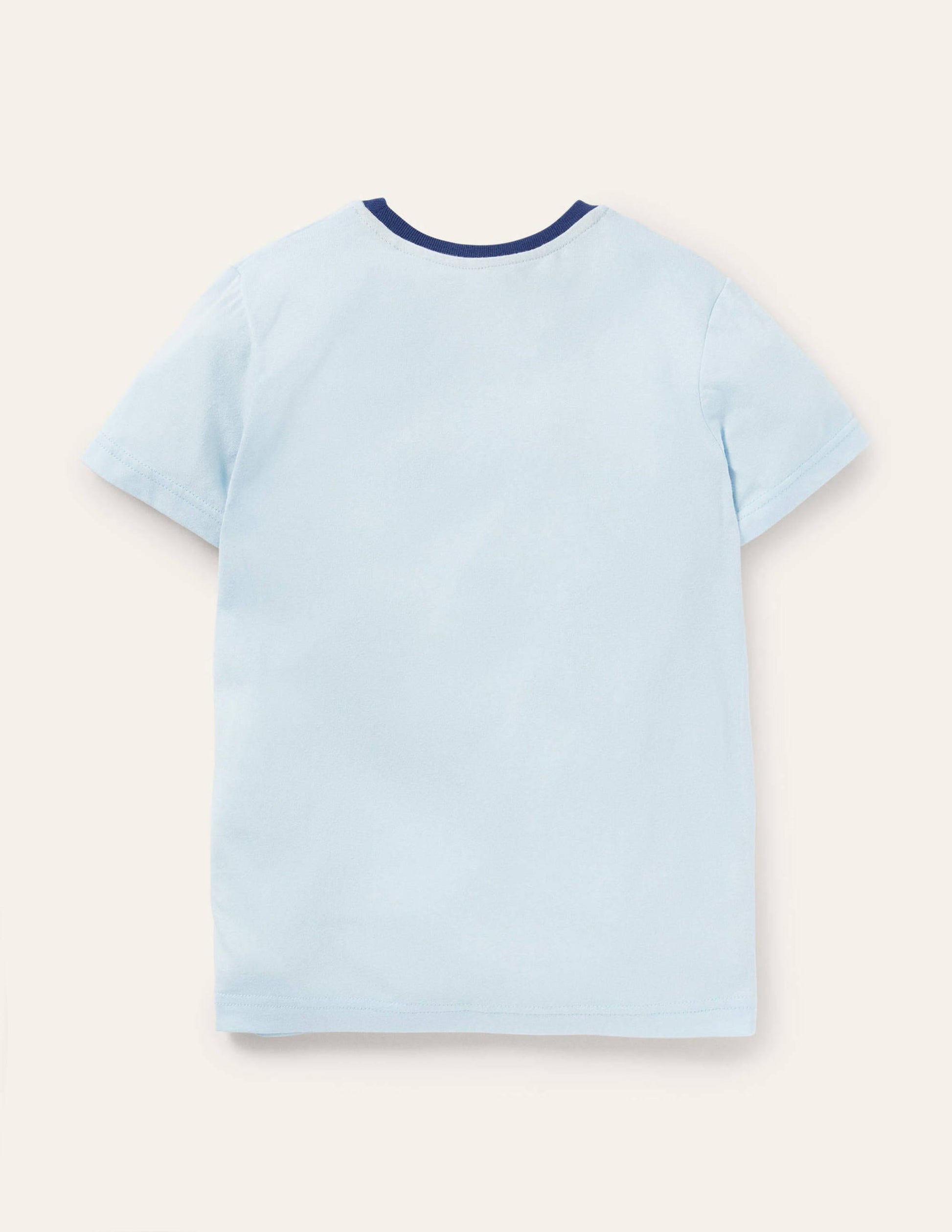 Slub Washed T-shirt-Frost/Rainbow Chest Stripe-2