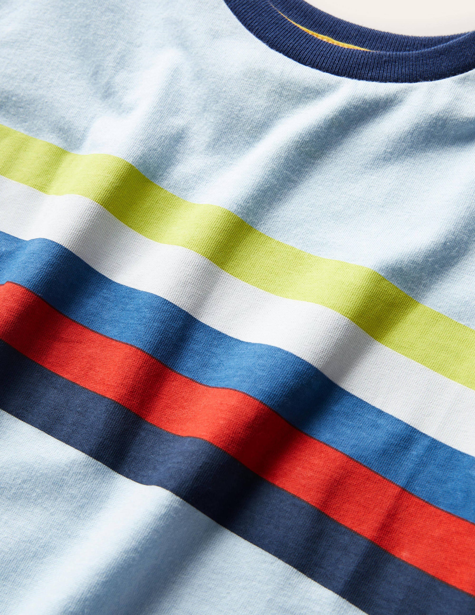 Slub Washed T-shirt-Frost/Rainbow Chest Stripe - Image 3