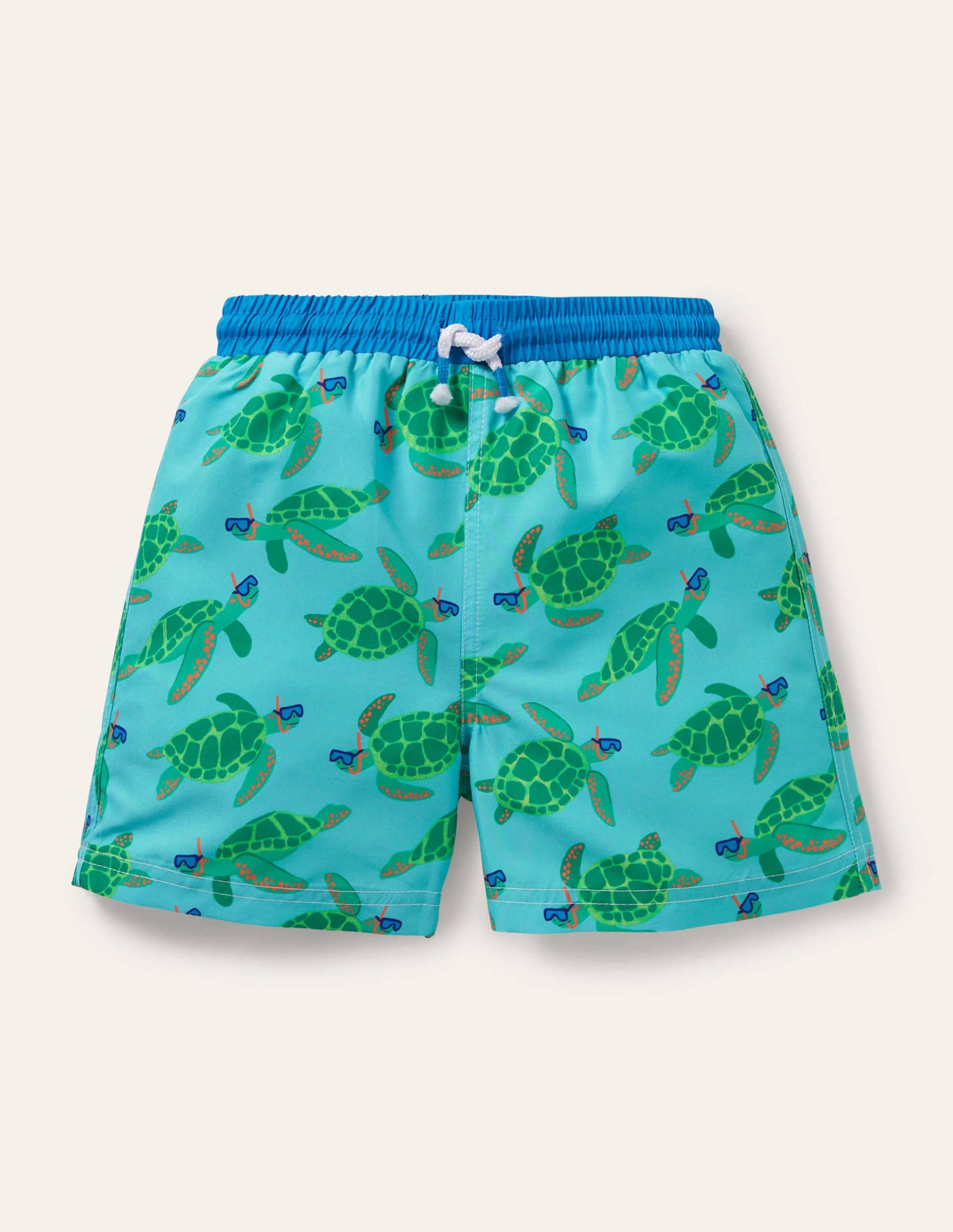 Swim Trunks-Aqua Blue Turtles-1