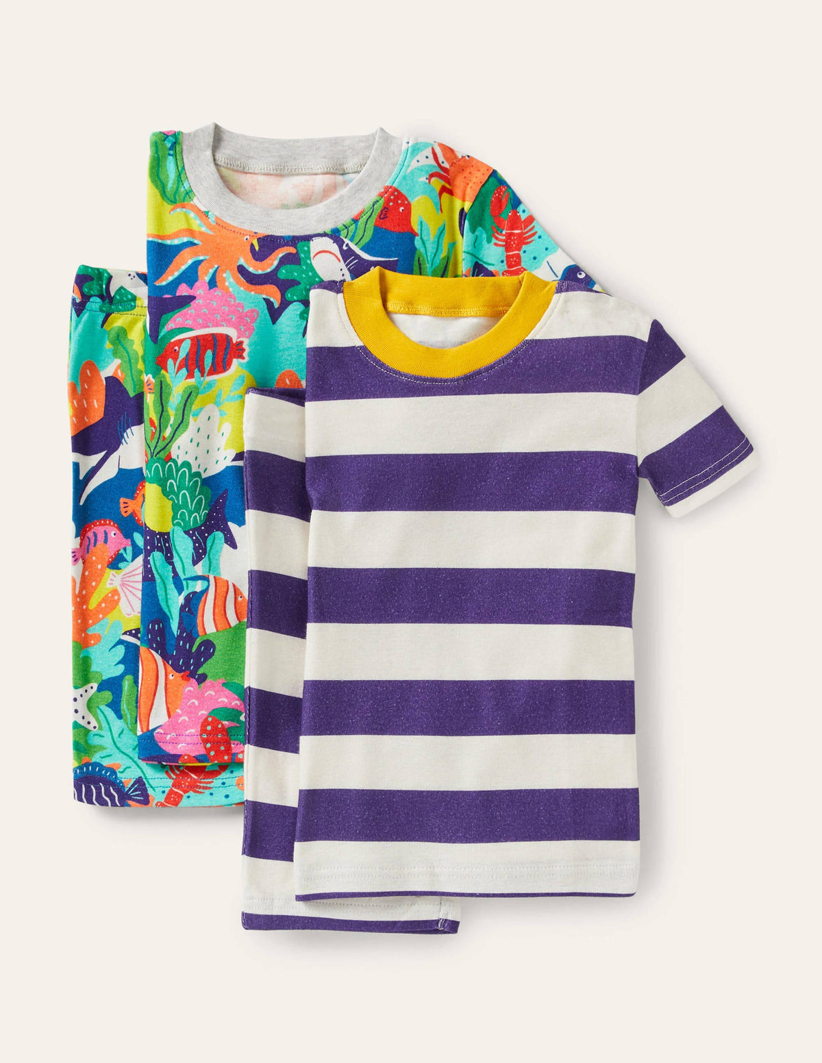 Cosy Twin Pack Short Pajamas-Multi Rainbow Reef-1