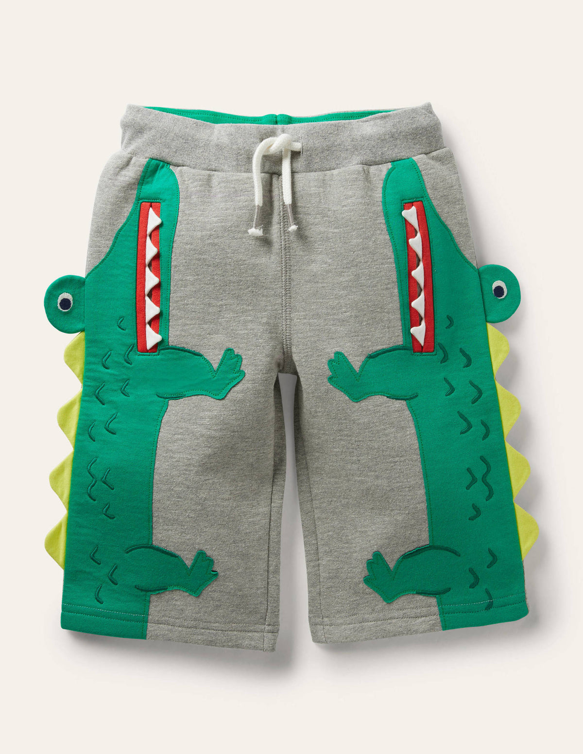Appliqué Jersey Baggies-Grey Marl Crocodile-1