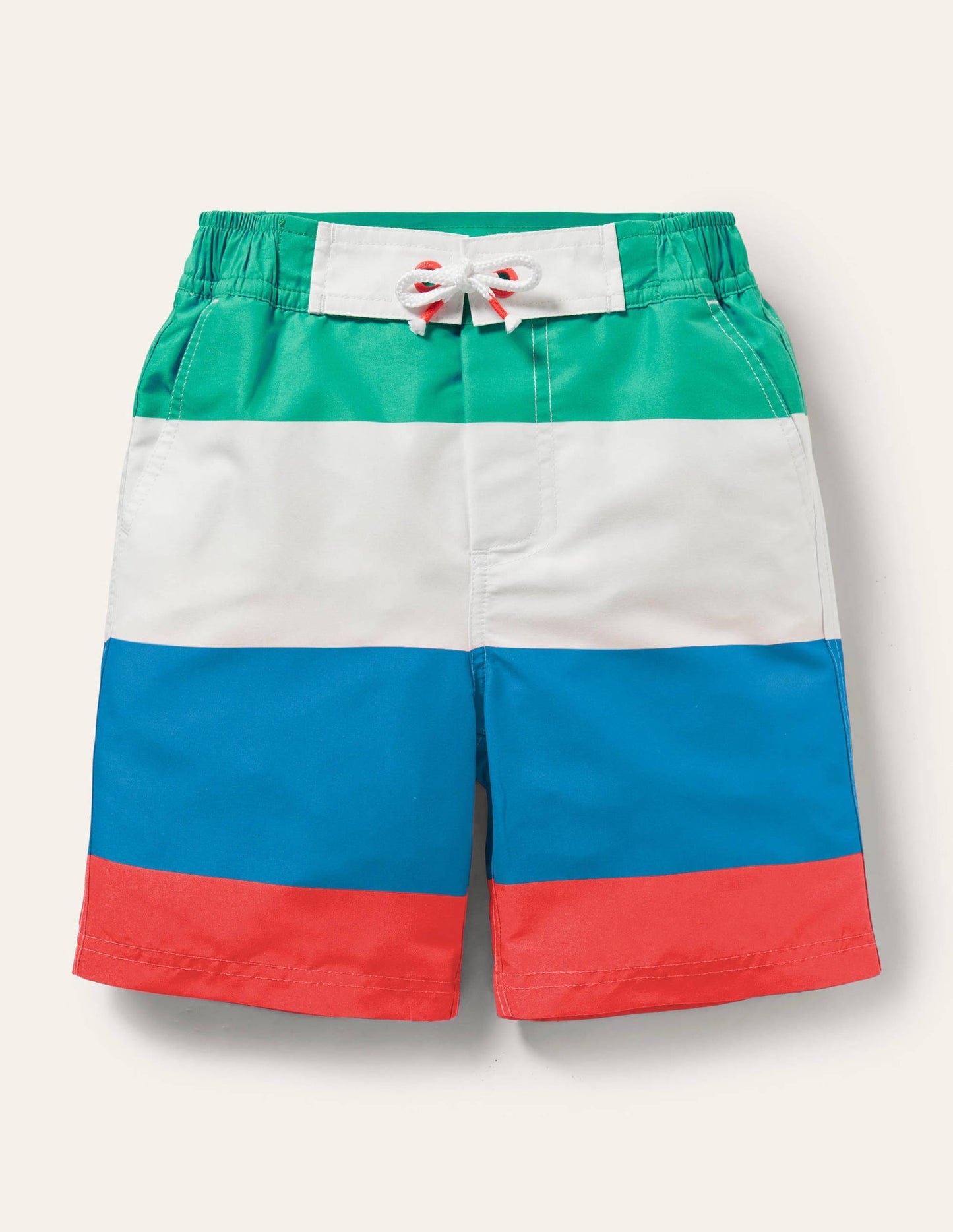 Board Shorts-Hot Coral Multi Stripe