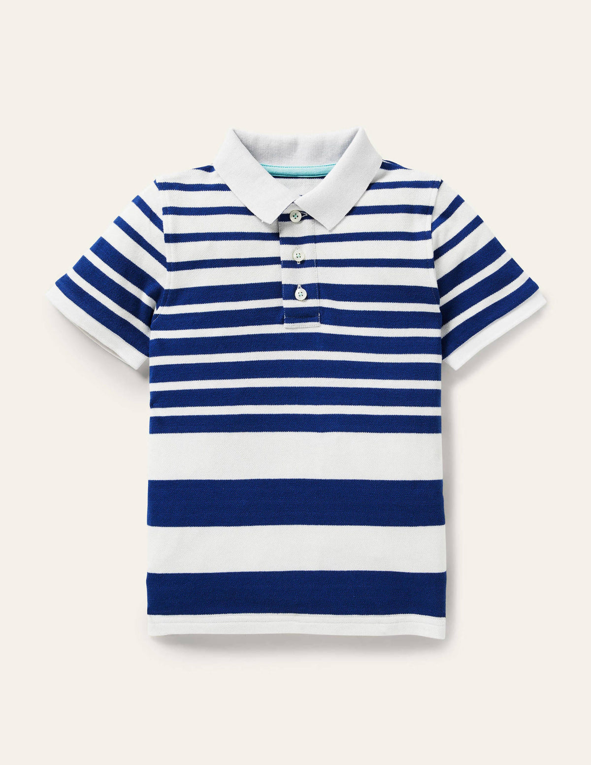 Piqué Polo Shirt-Blue Wave Graduated Stripe-1