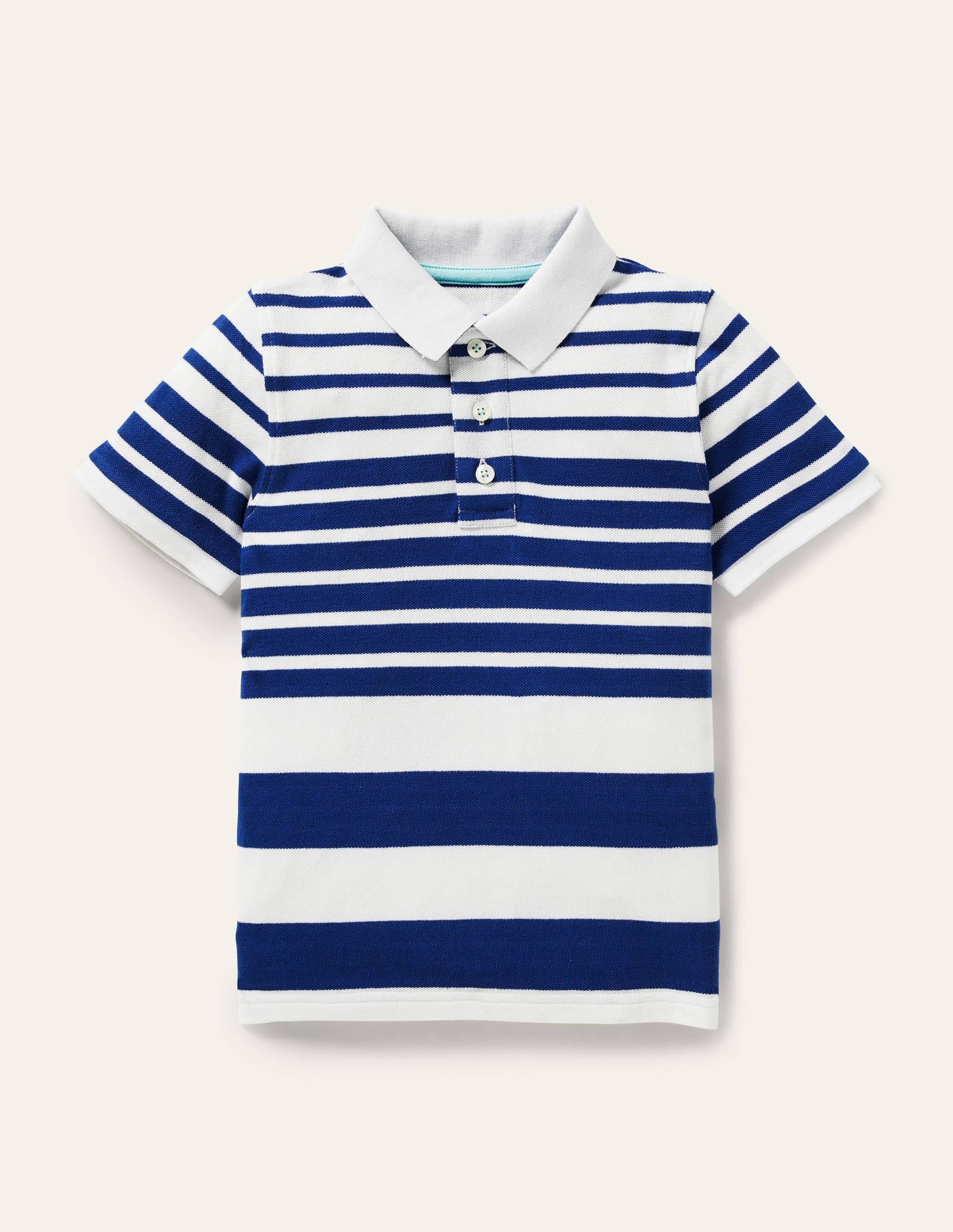 Piqué Polo Shirt-Blue Wave Graduated Stripe - Image 1