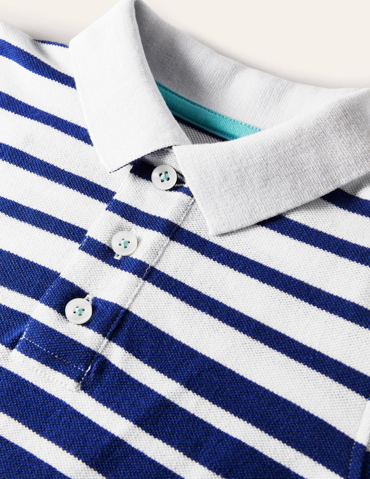 Piqué Polo Shirt-Blue Wave Graduated Stripe - Image 3