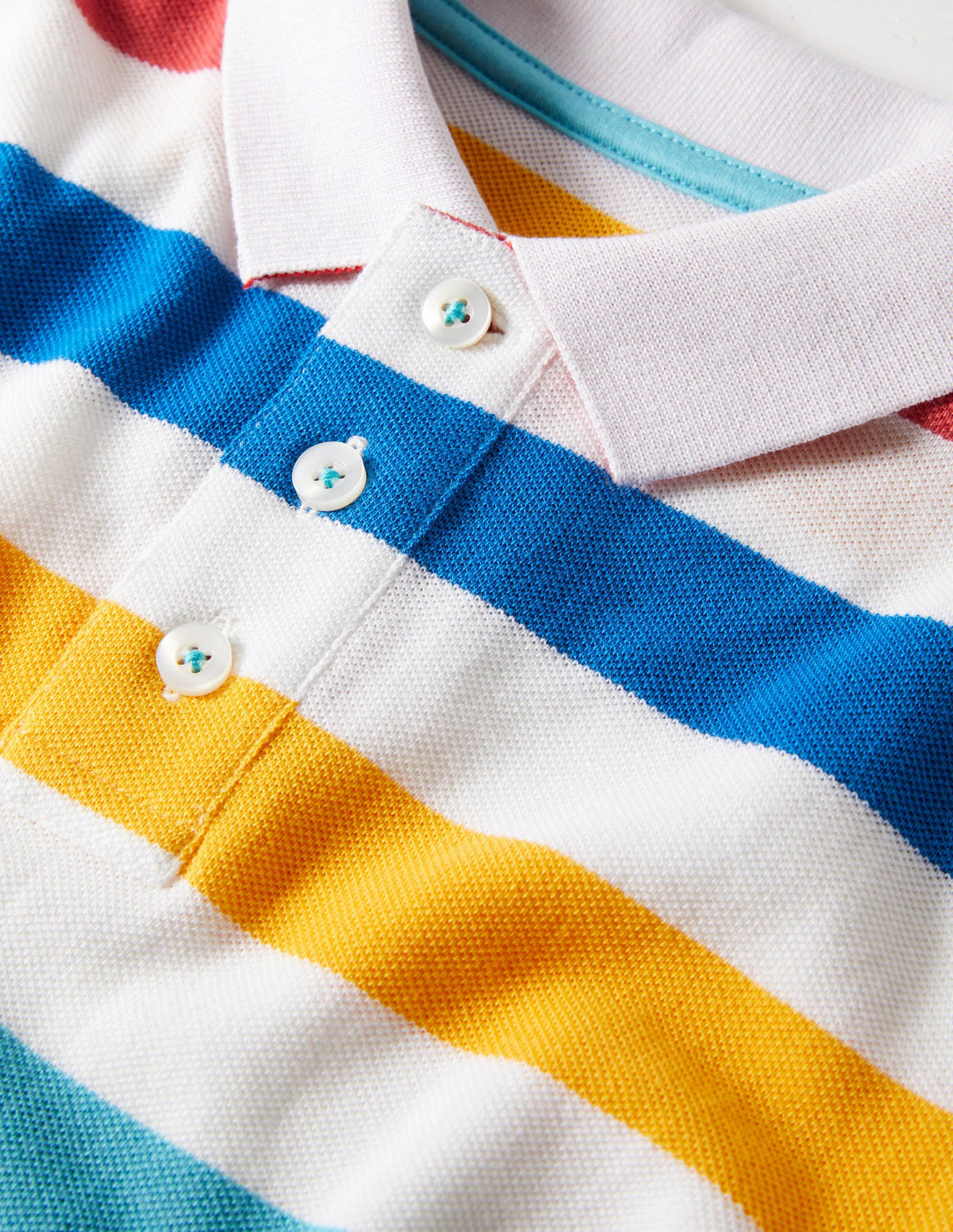 Piqué Polo Shirt-Multi Rainbow Stripe - Image 3
