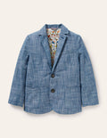 Linen Blazer-Chambray Blue