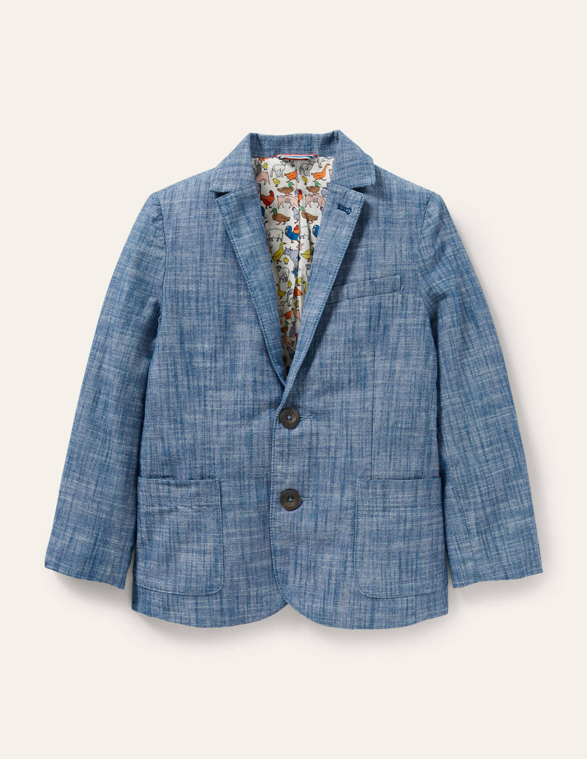 Linen Blazer-Chambray Blue-1