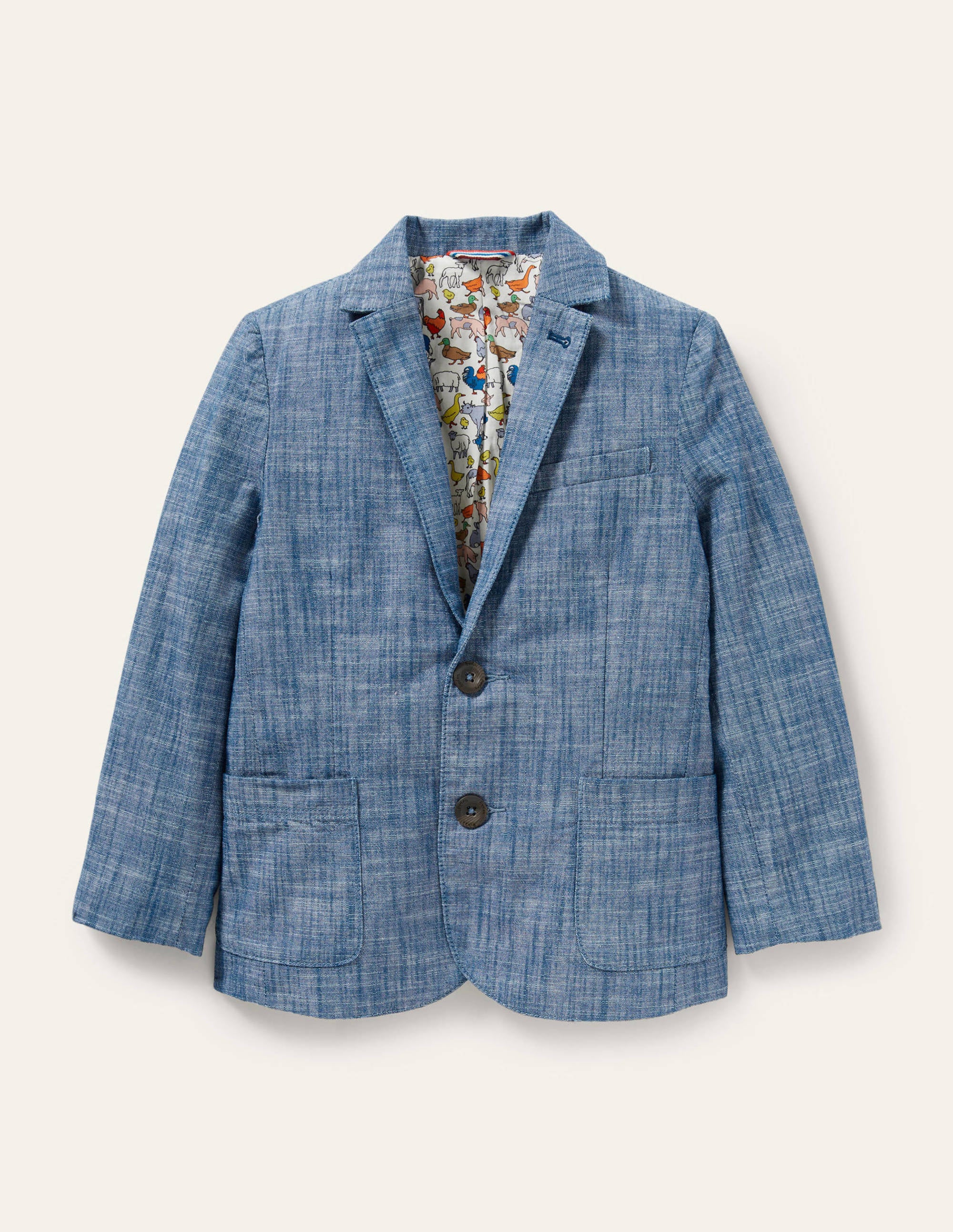 Linen Blazer-Chambray Blue - Image 1