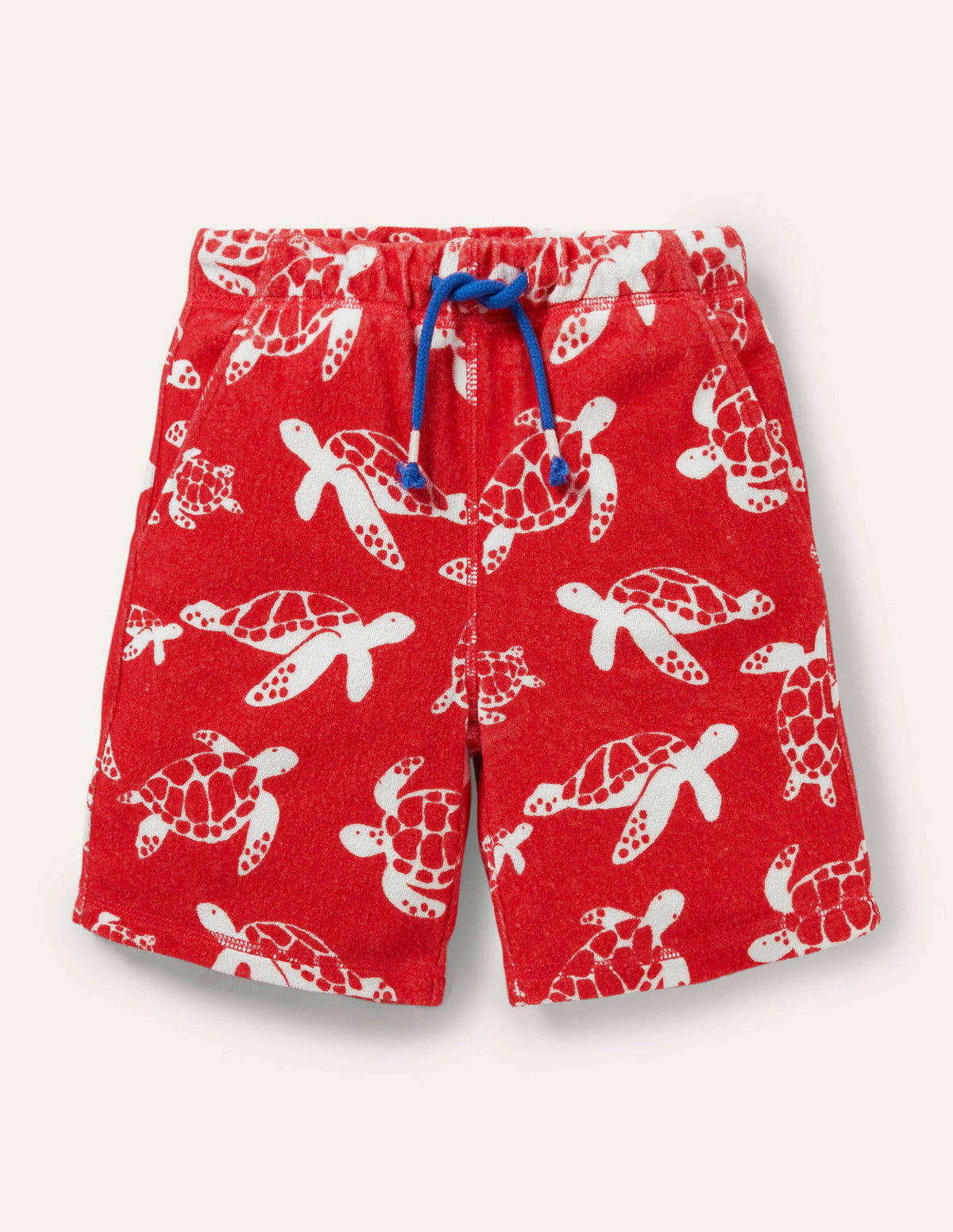 Towelling Sweatshorts-Strawberry Tart Red Turtles-1