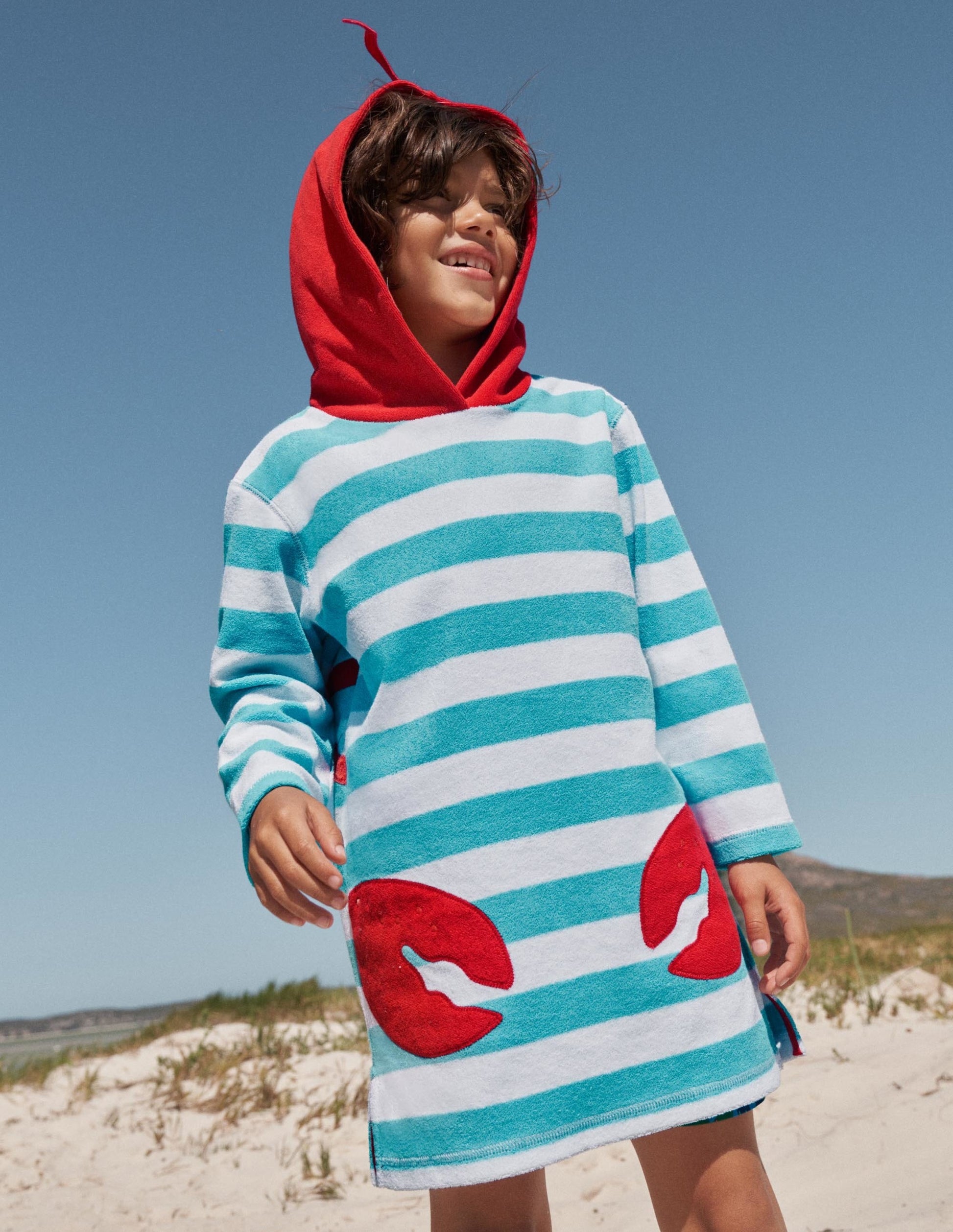 Towelling Throw-on-Aqua Blue Lobster-5