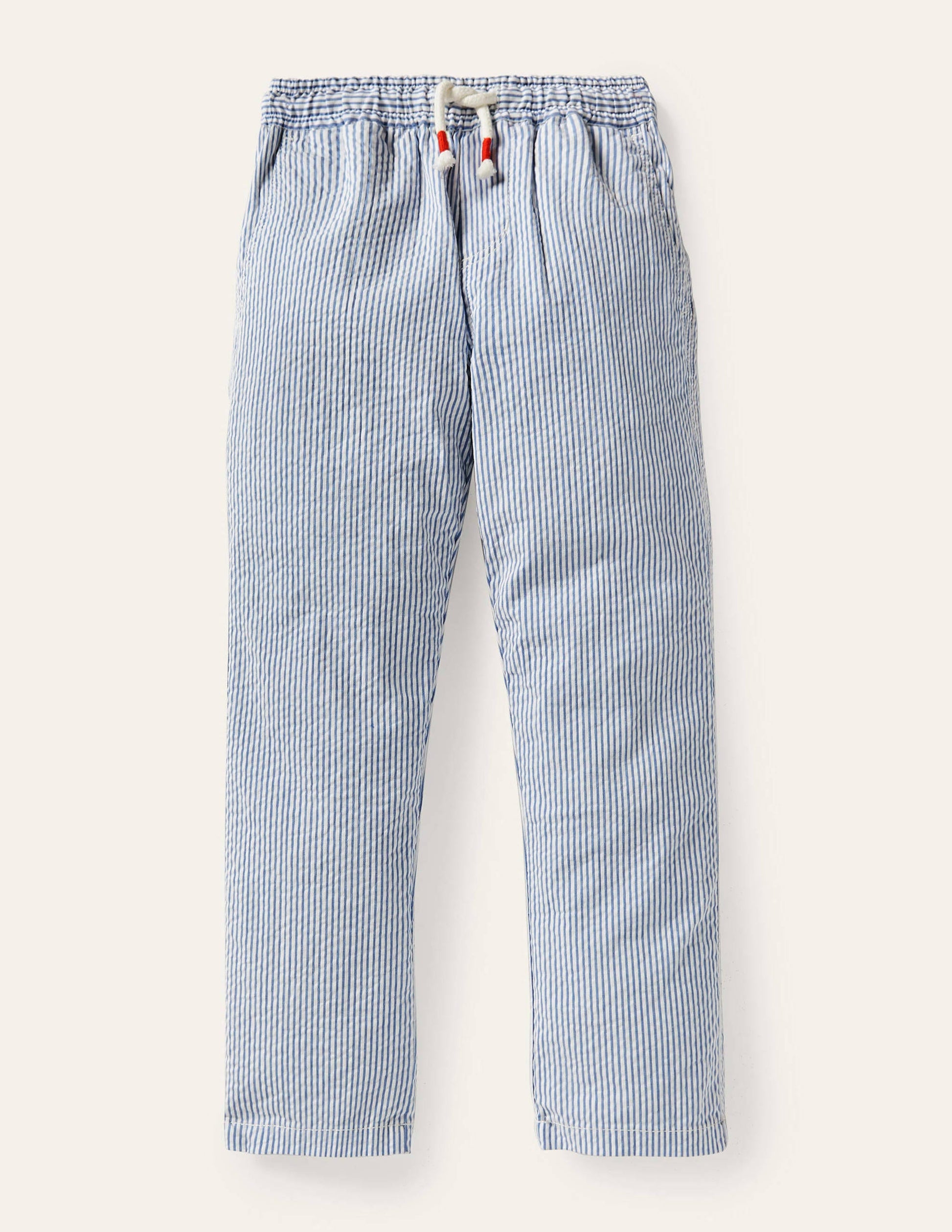 Smart Pull-on Pants-Bright Marina Blue Ticking-1