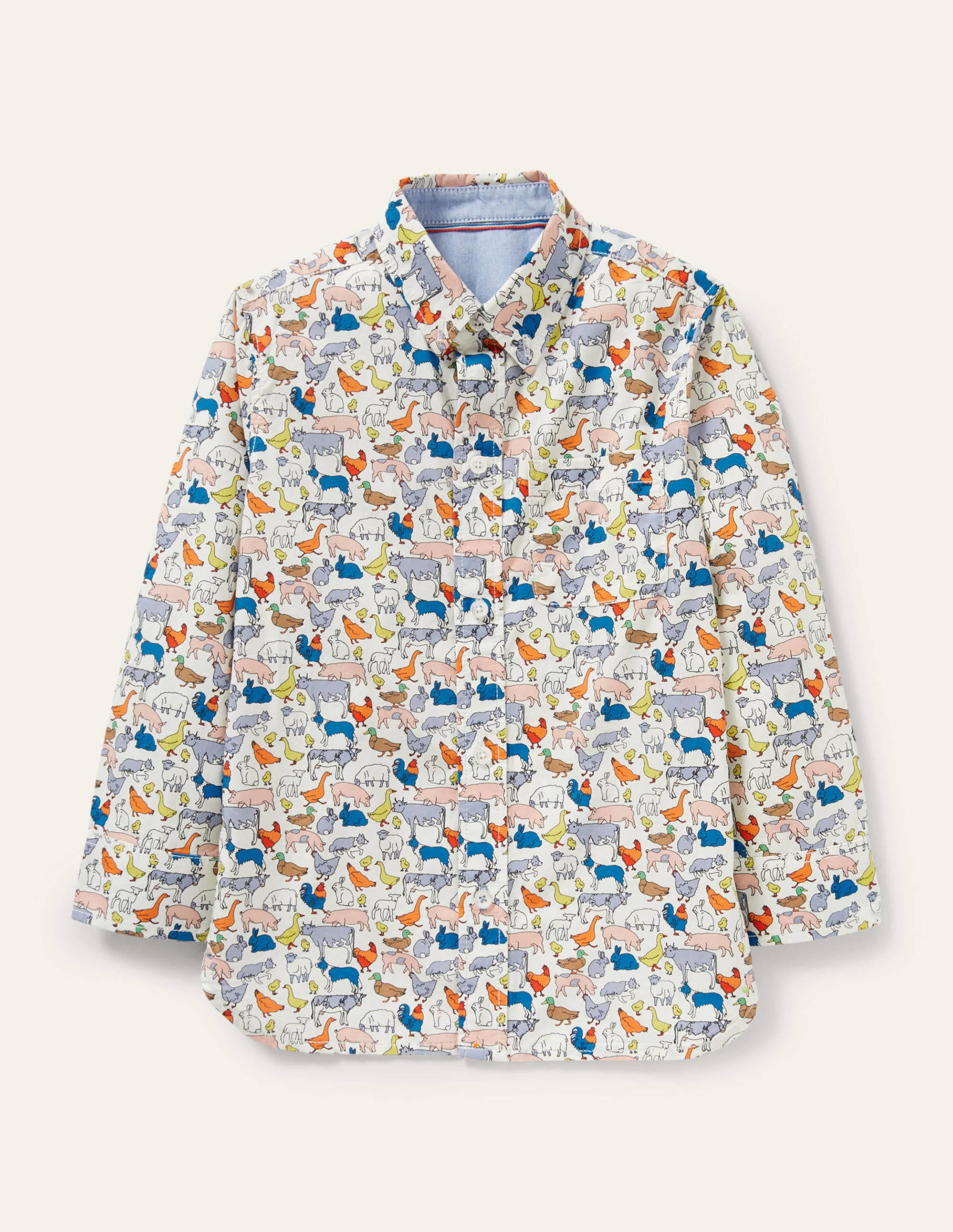 Casual Laundered Shirt-Ivory Farm - Image 1