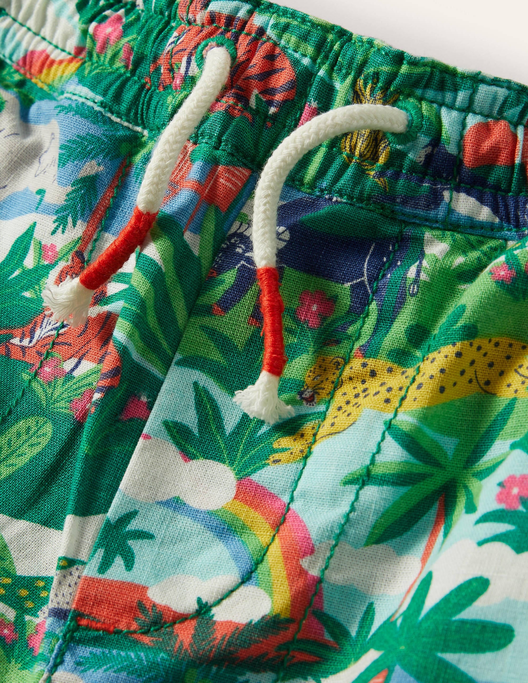 Pull-on Drawstring Shorts-Jungle Scene - Image 3