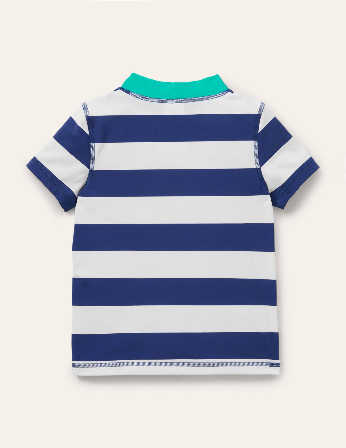 Short-sleeved Rash Guard-Blue Wave/White - Image 2