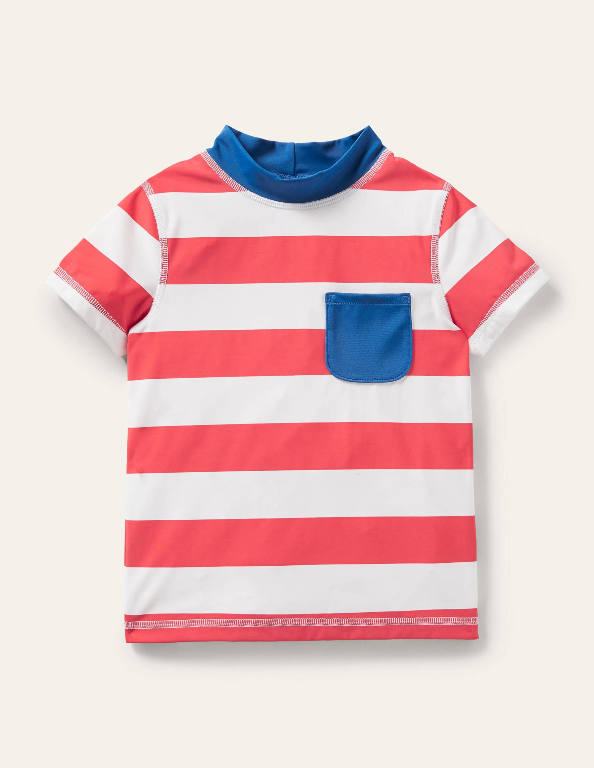 Short-sleeved Rash Guard-Jam/Ivory Stripe - Image 1